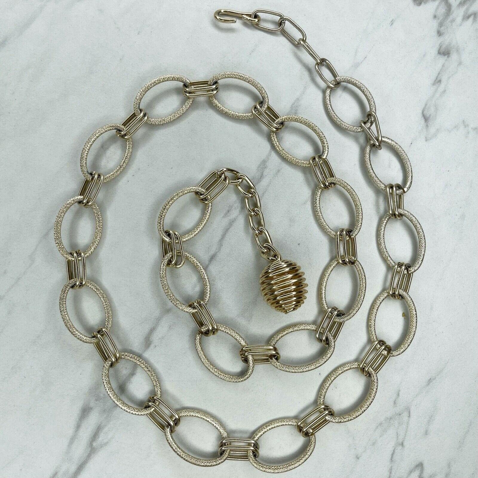 Other Gold Tone Beehive Swirl Charm Belly Body Chain Link Belt | Grailed