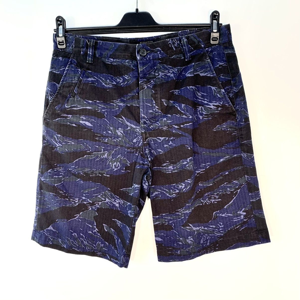 Allsaints Allsaints Blue Camo Abstract Print 9” Inch Shorts Size US 30 / EU 46 - 1 Thumbnail