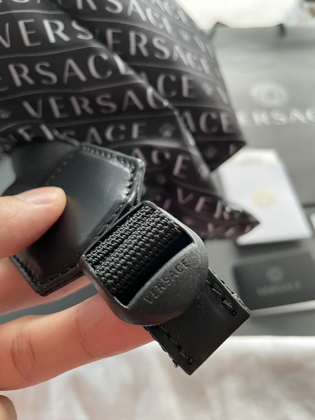Versace Rare Super Runway Brand New Iconic Monogram Logo Backpack Size ONE SIZE - 12 Thumbnail