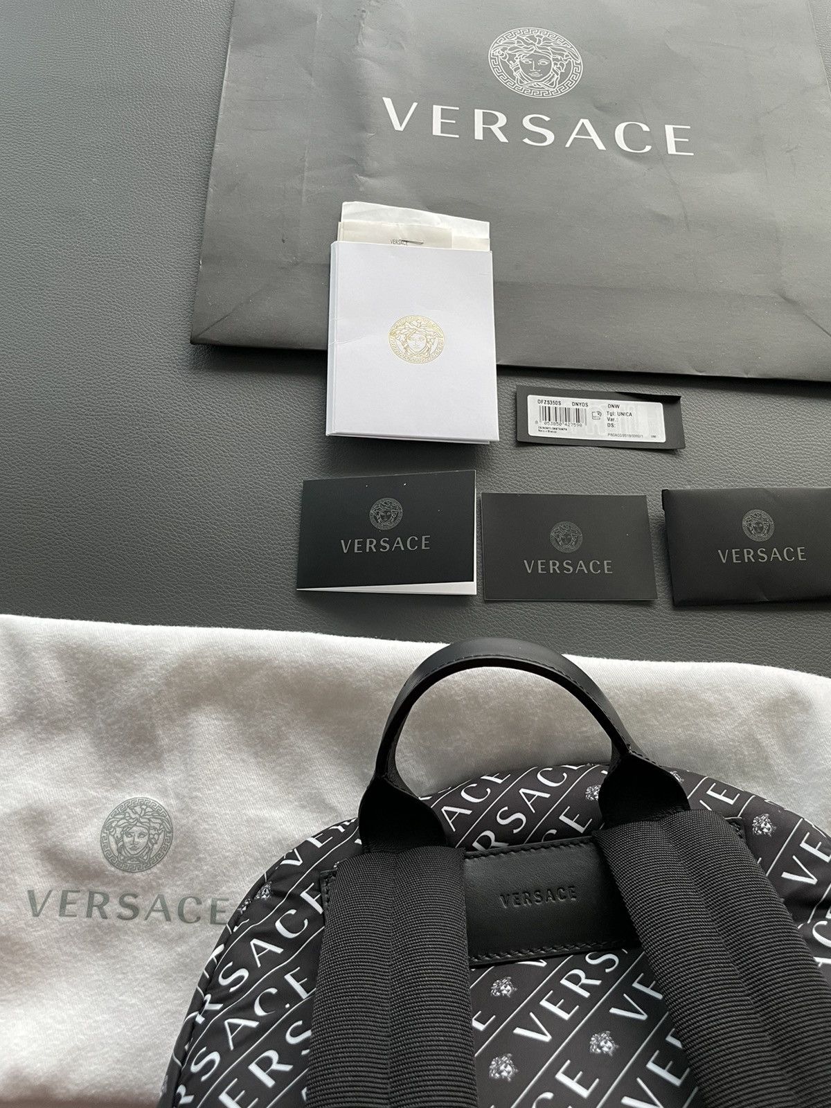 Versace Rare Super Runway Brand New Iconic Monogram Logo Backpack Size ONE SIZE - 10 Thumbnail