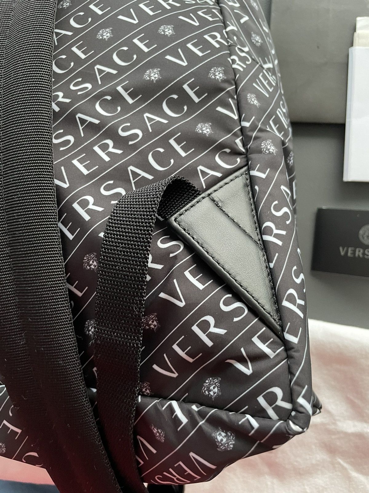 Versace Rare Super Runway Brand New Iconic Monogram Logo Backpack Size ONE SIZE - 14 Thumbnail