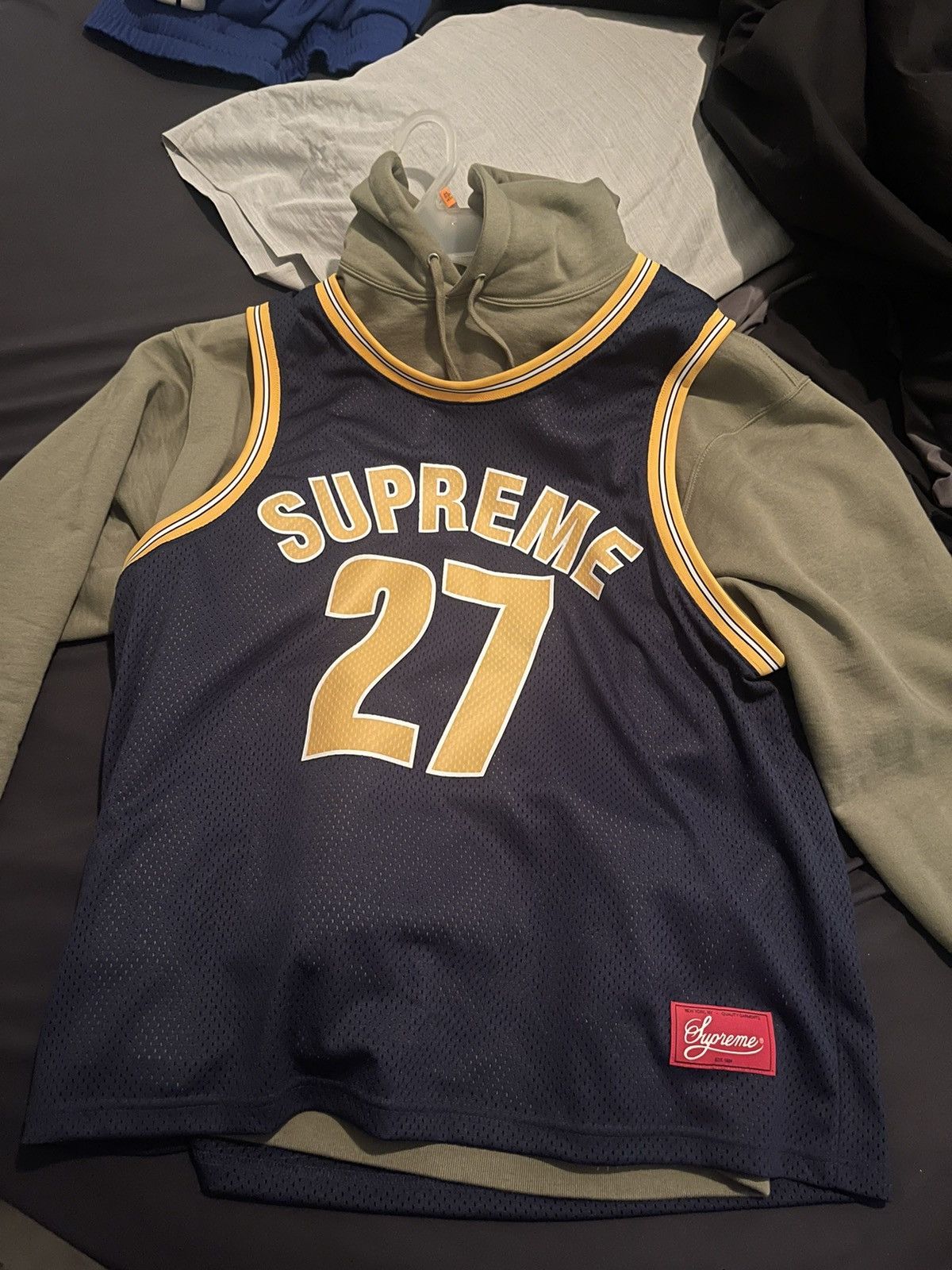Supreme Supreme Basketball Jersey Hooded Sweatshirt | Grailed