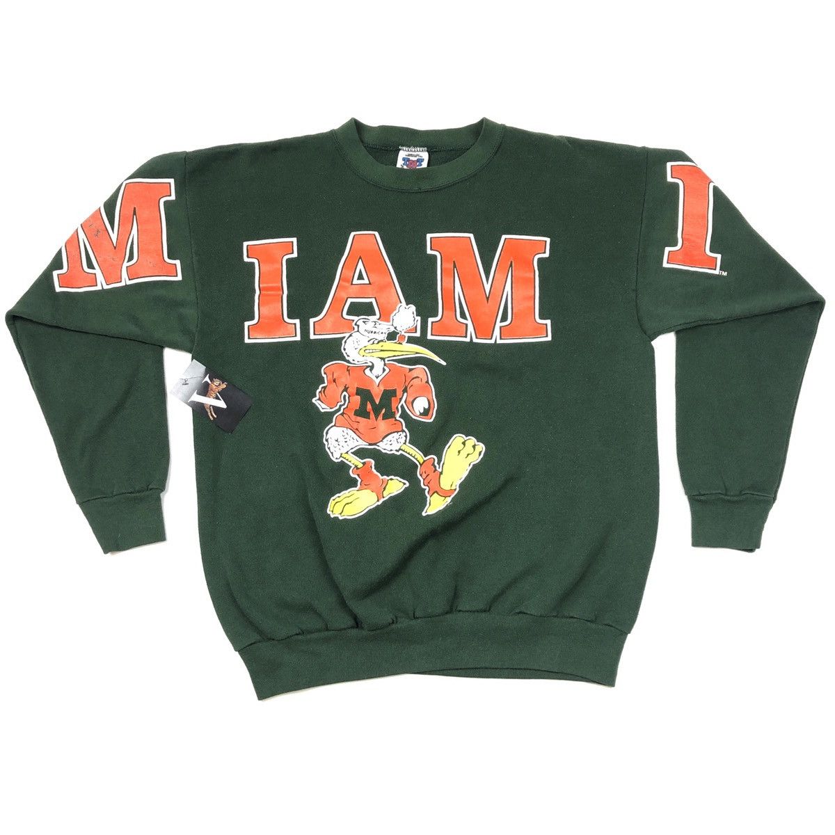 Vintage Vintage 90s Miami Hurricanes Large Print Crewneck Pullover ...