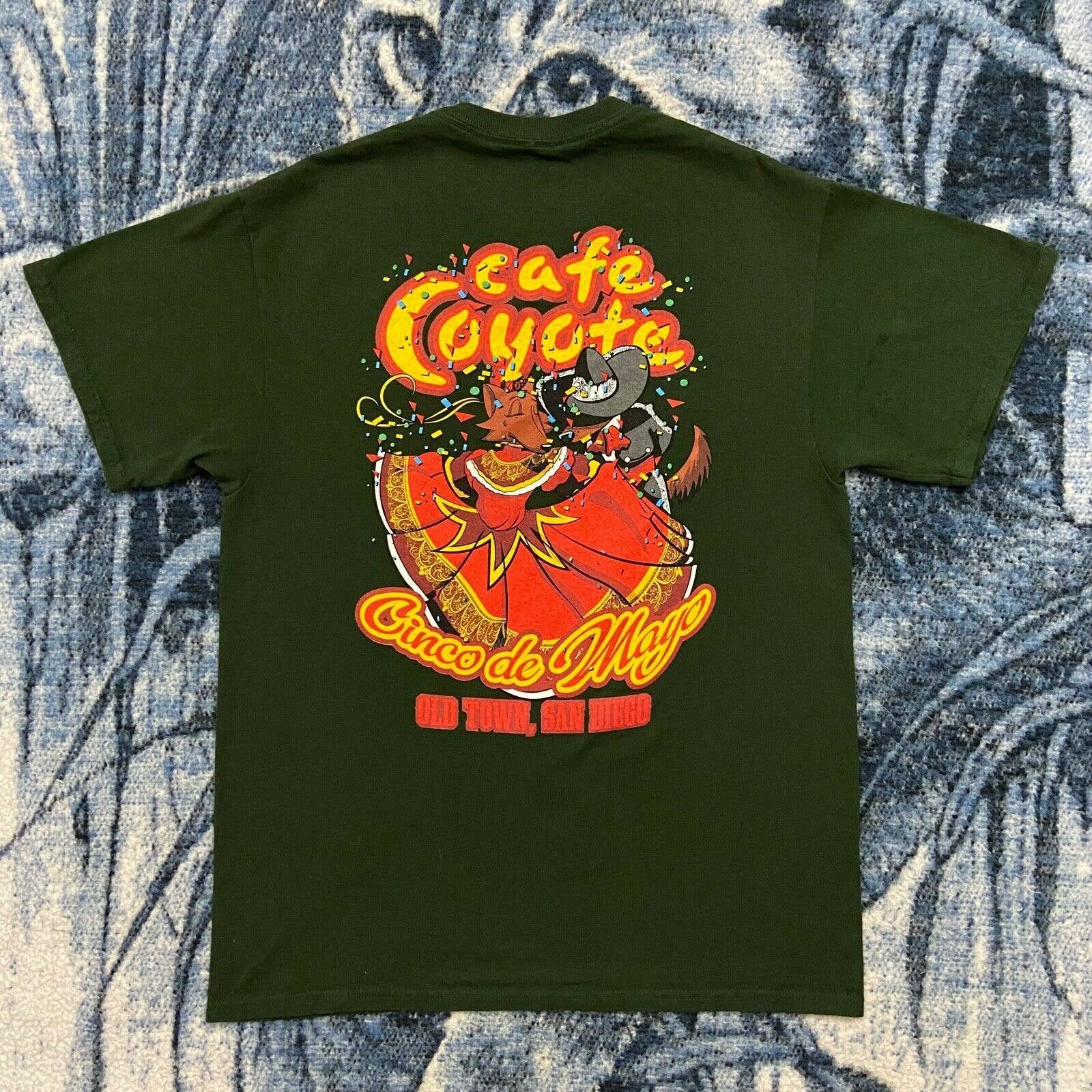 Vintage Vintage Cafe Coyote San Diego Shirt Cinco De Mayo Tee Green