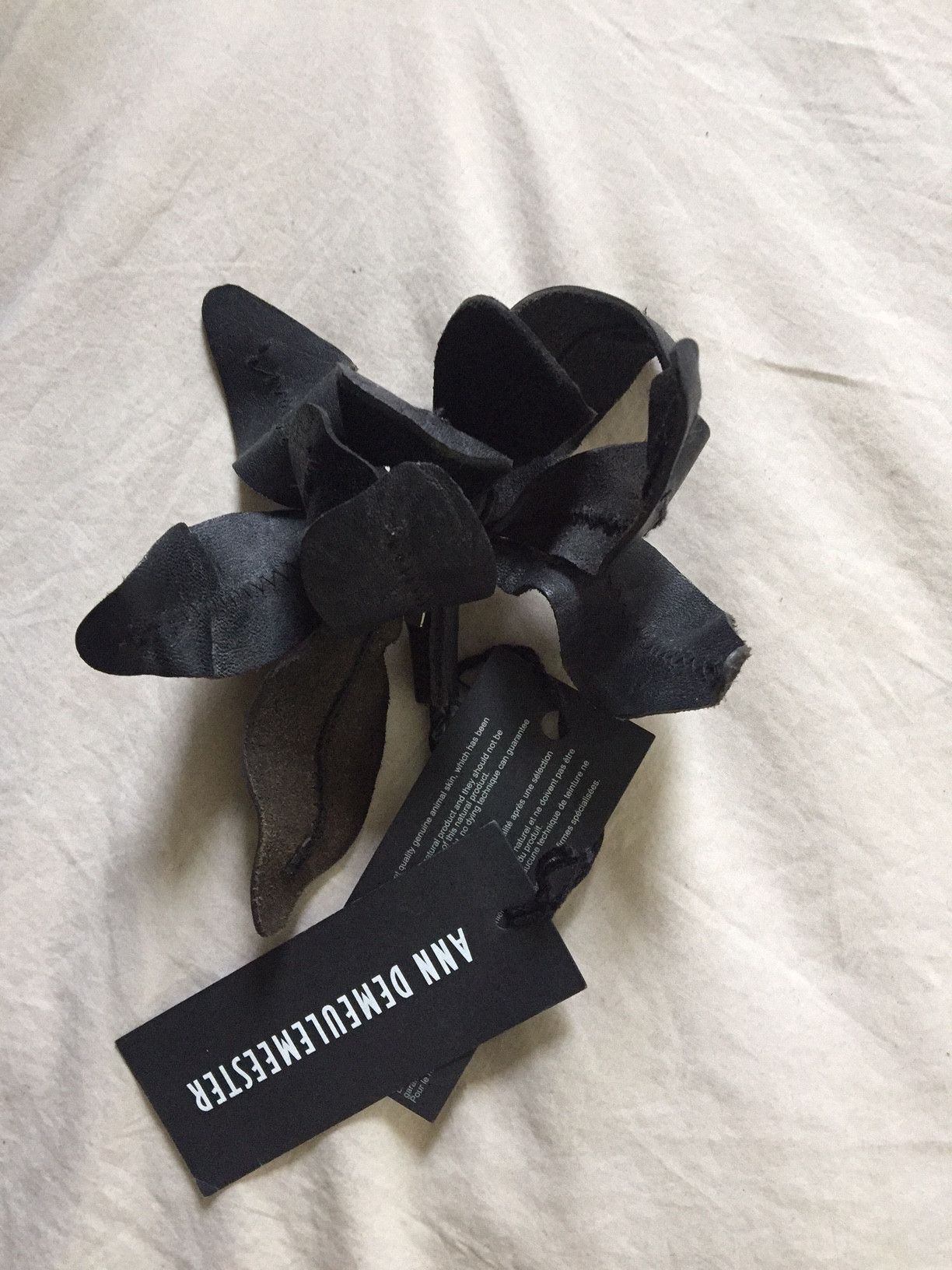 Ann Demeulemeester Rare SS12 Leather Flower brooch | Grailed