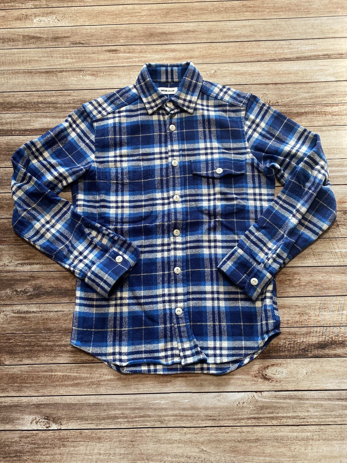 Taylor Stitch Crater Shirt - Blue Plaid Flannel | Grailed