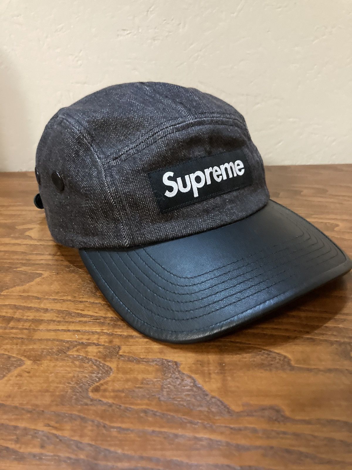 Supreme Bogo Hat 2 Tone Denim Black Supreme - Military Box Logo Hat (Brown) – eluXive main image 3