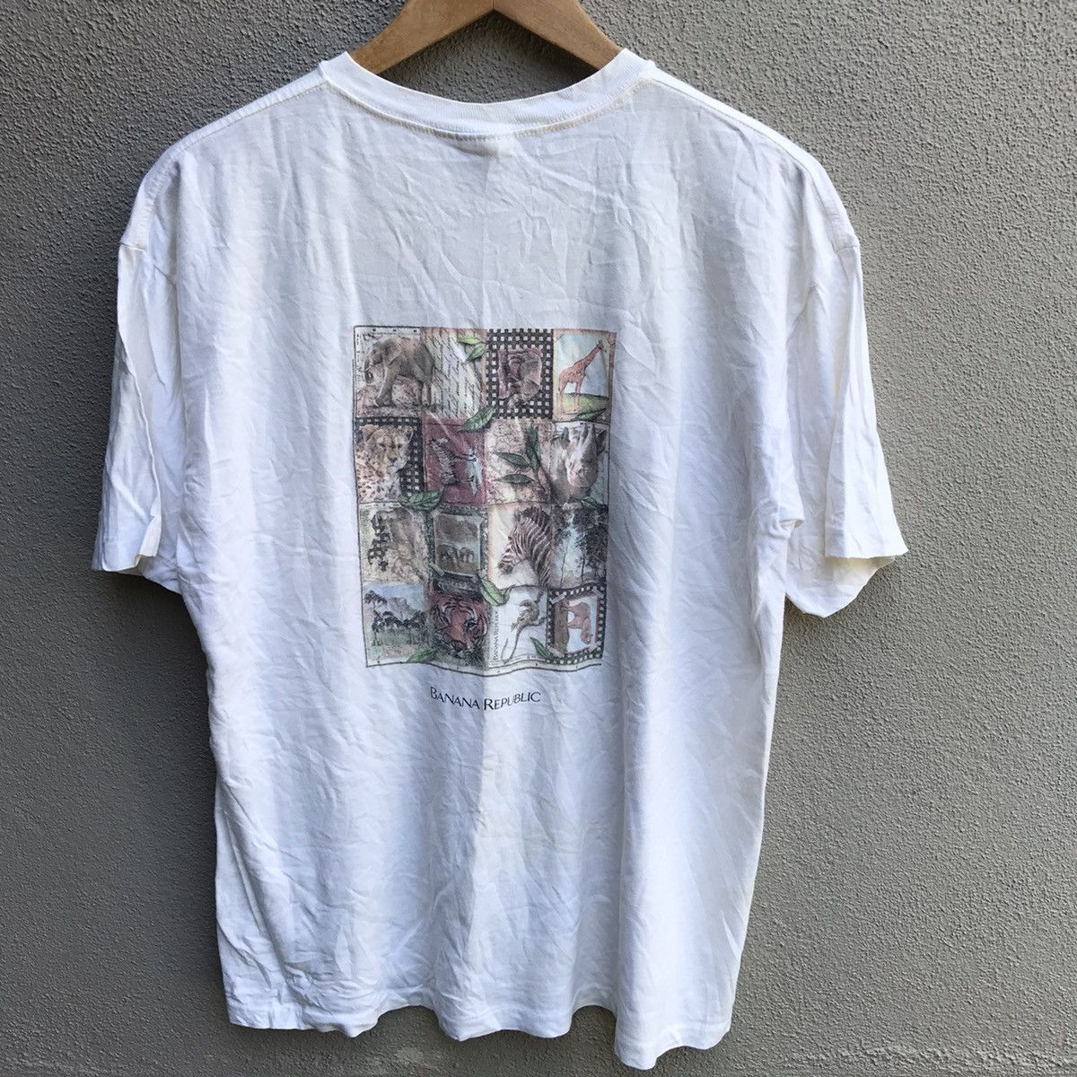 Banana Republic Vintage 90s BANANA REPUBLIC usa tee habitat art Size US L / EU 52-54 / 3 - 3 Thumbnail