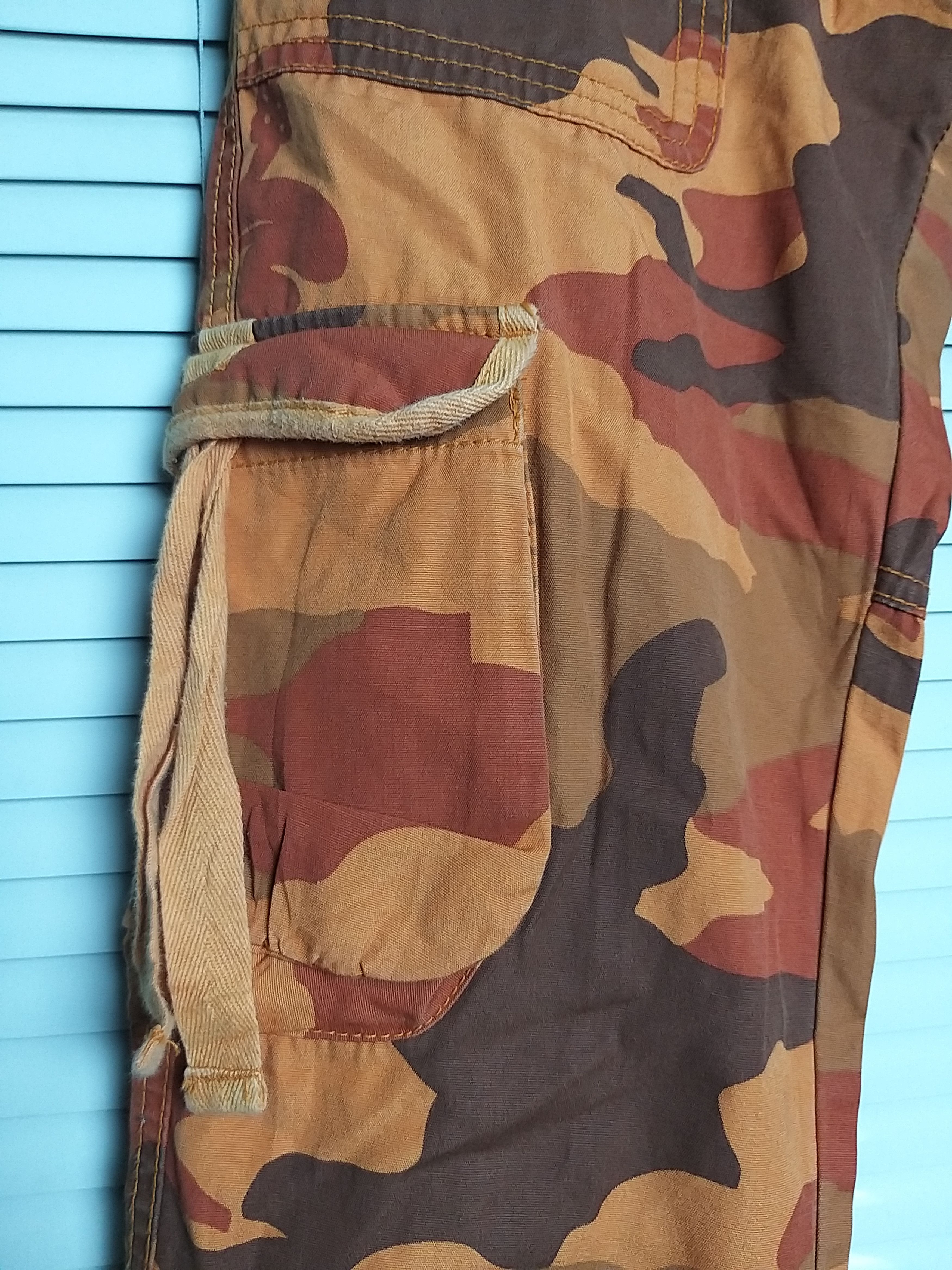 Japanese Brand SICK Y2K T&C SURF DESIGNS HAWAII ORANGE CAMO CARGO PANT. Size US 29 - 5 Thumbnail