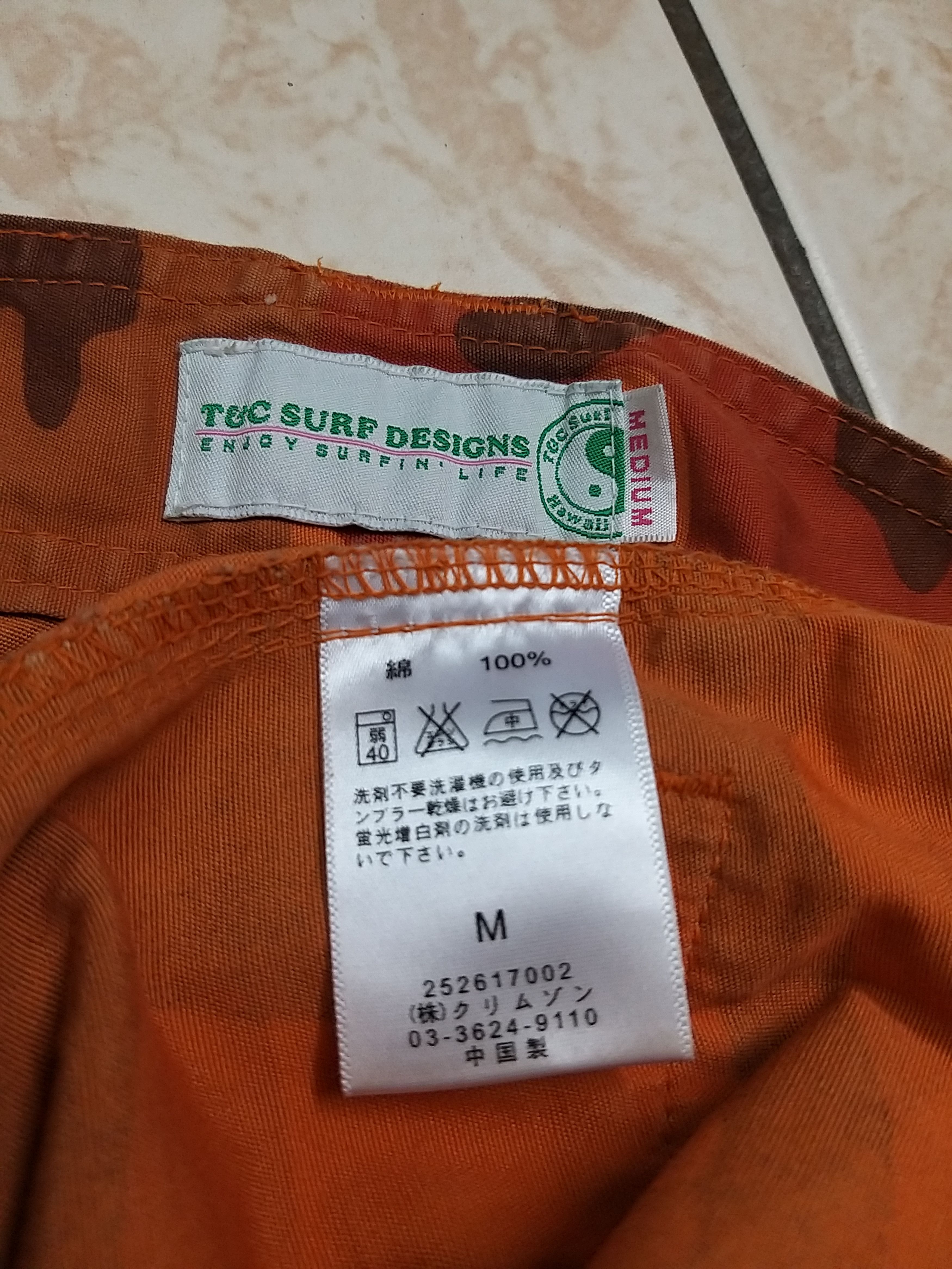 Japanese Brand SICK Y2K T&C SURF DESIGNS HAWAII ORANGE CAMO CARGO PANT. Size US 29 - 15 Thumbnail