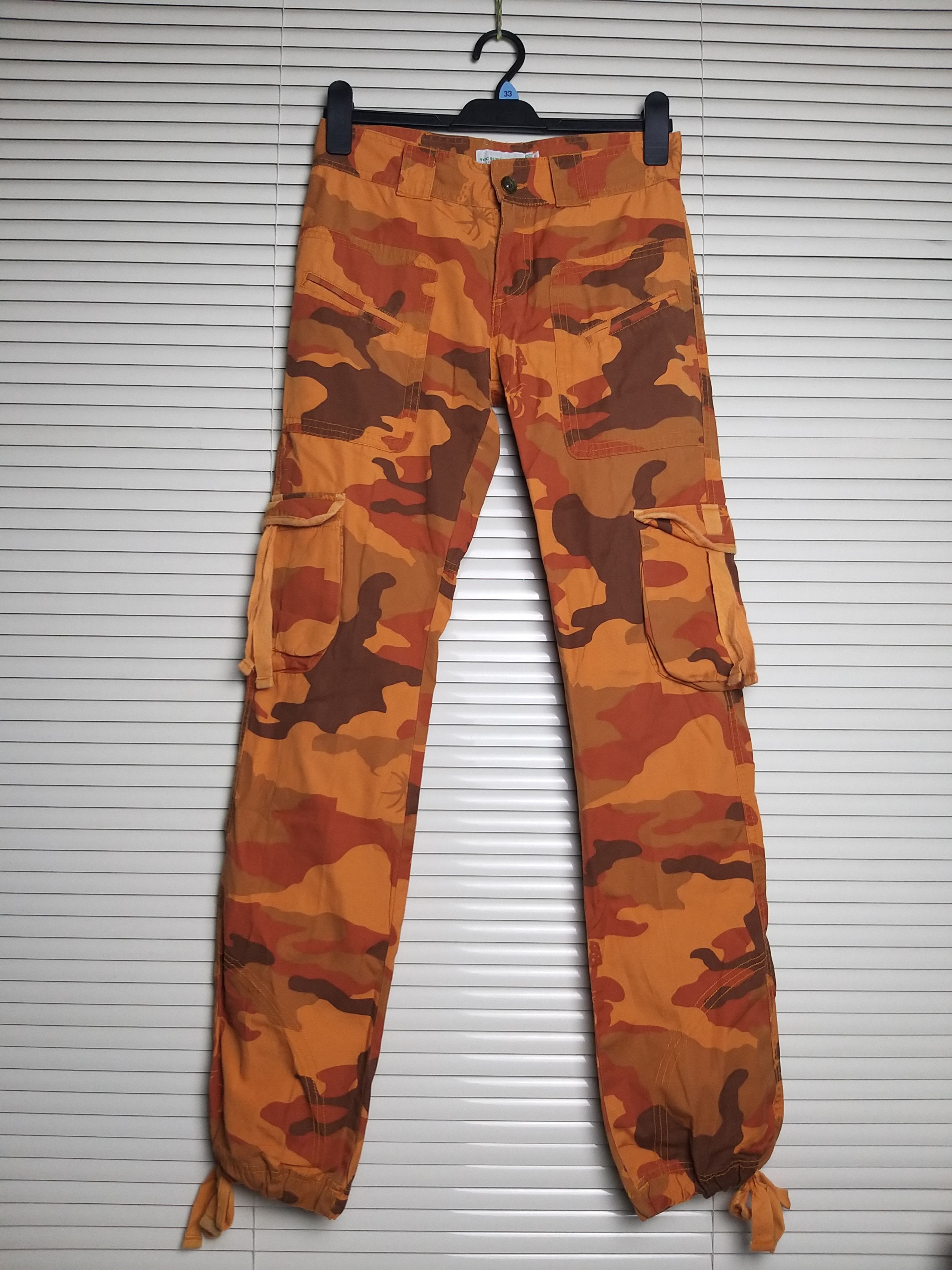 Japanese Brand SICK Y2K T&C SURF DESIGNS HAWAII ORANGE CAMO CARGO PANT. Size US 29 - 1 Thumbnail