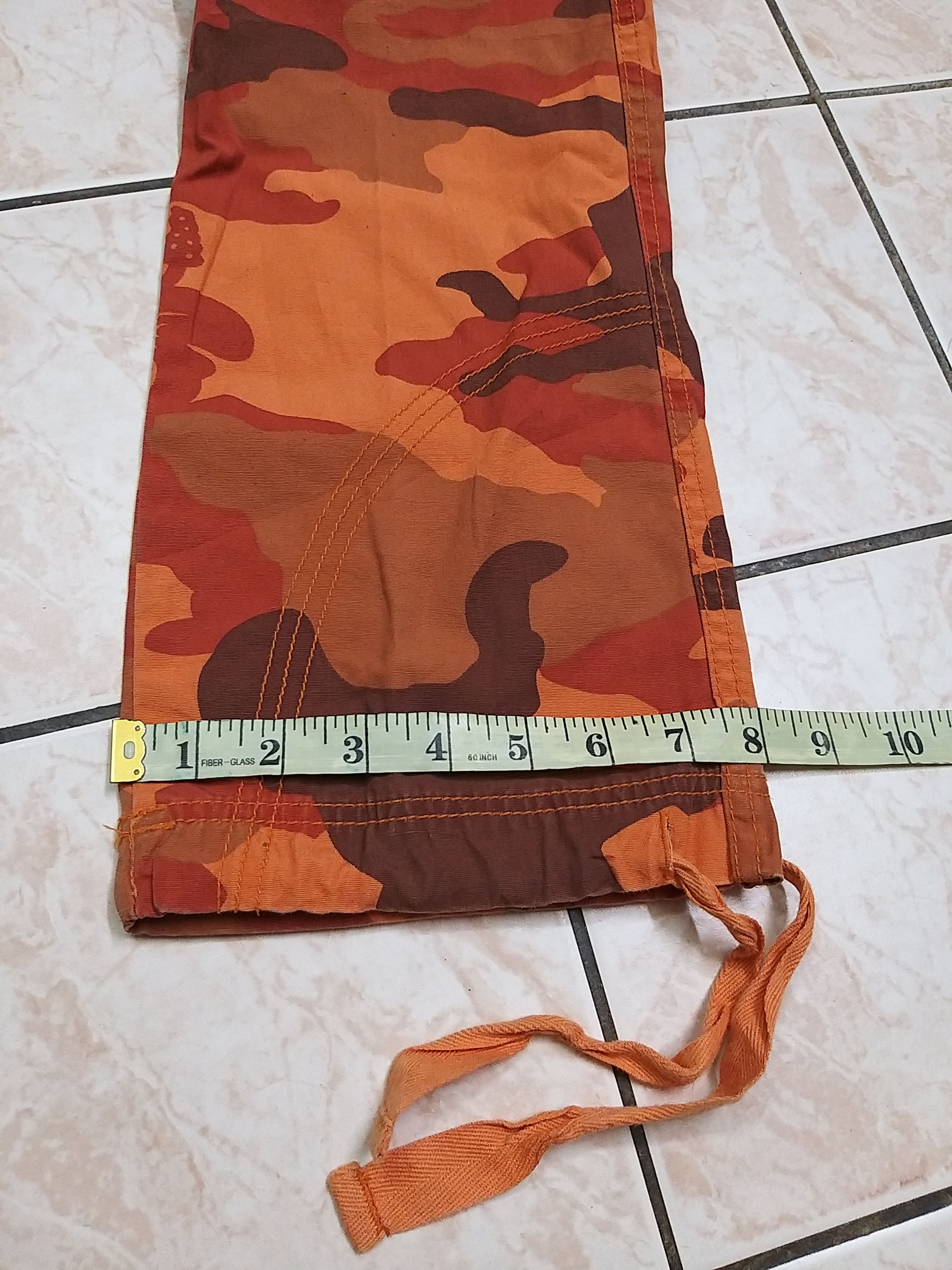 Japanese Brand SICK Y2K T&C SURF DESIGNS HAWAII ORANGE CAMO CARGO PANT. Size US 29 - 14 Thumbnail