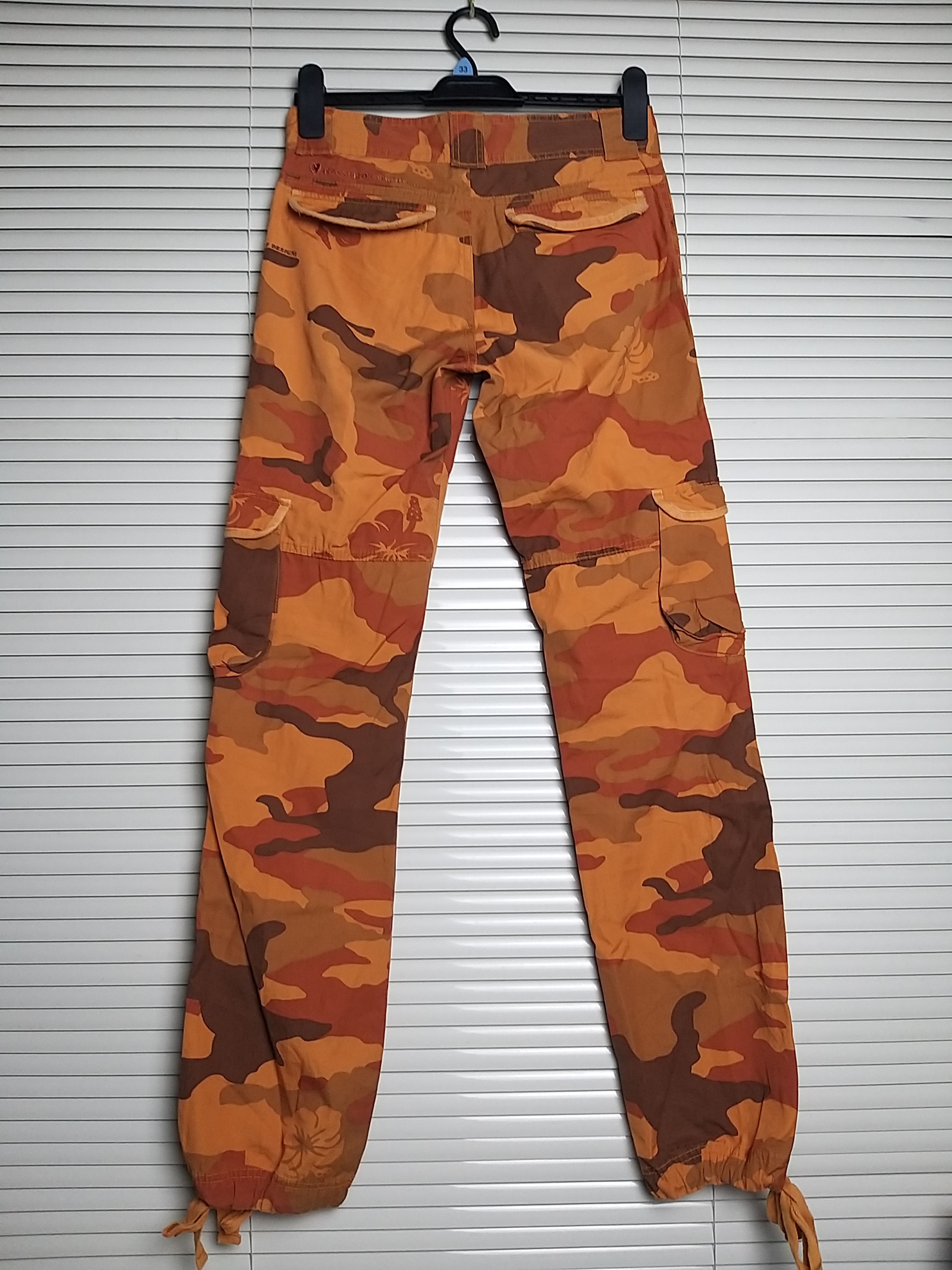Japanese Brand SICK Y2K T&C SURF DESIGNS HAWAII ORANGE CAMO CARGO PANT. Size US 29 - 2 Thumbnail