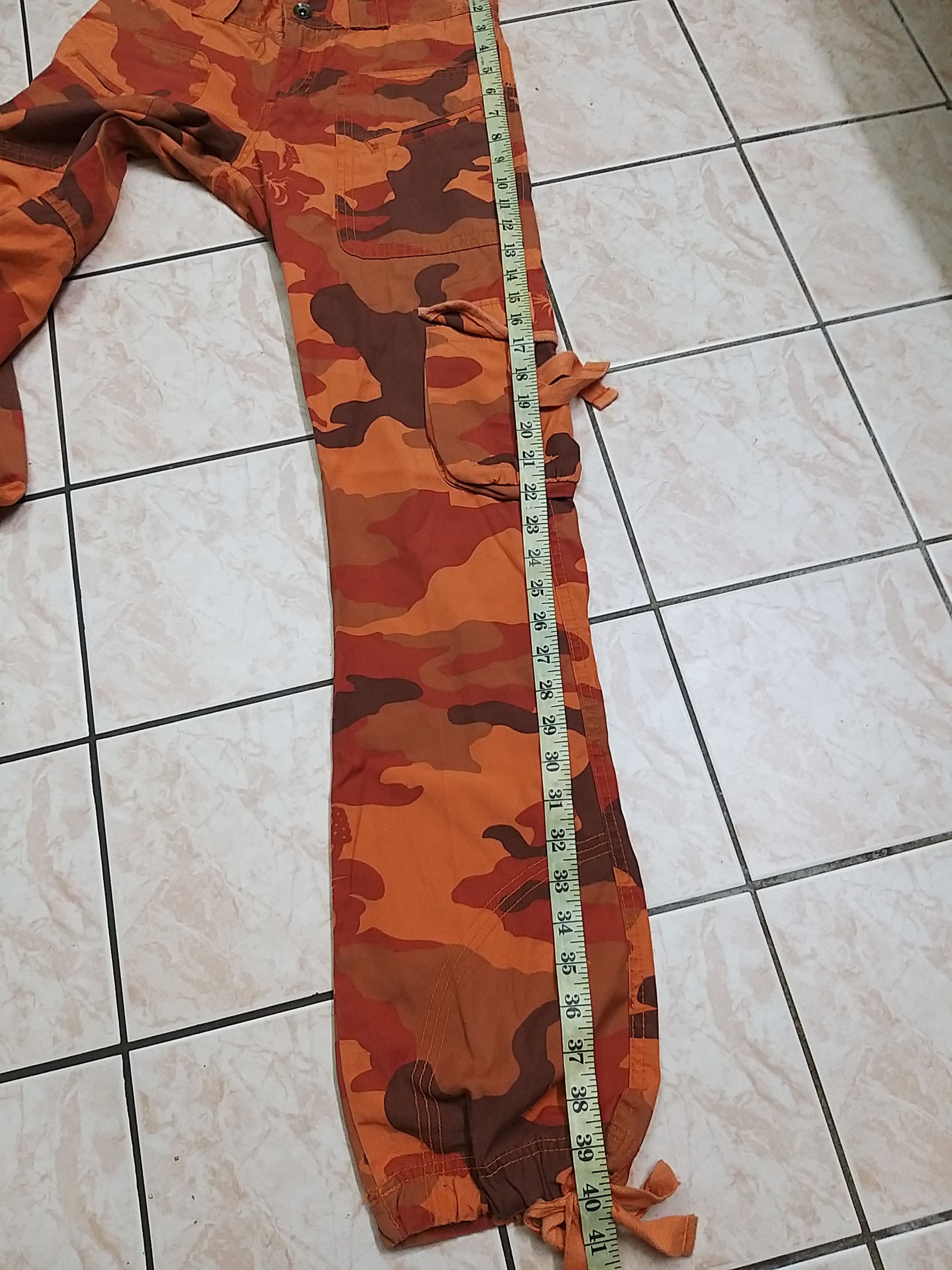 Japanese Brand SICK Y2K T&C SURF DESIGNS HAWAII ORANGE CAMO CARGO PANT. Size US 29 - 12 Thumbnail