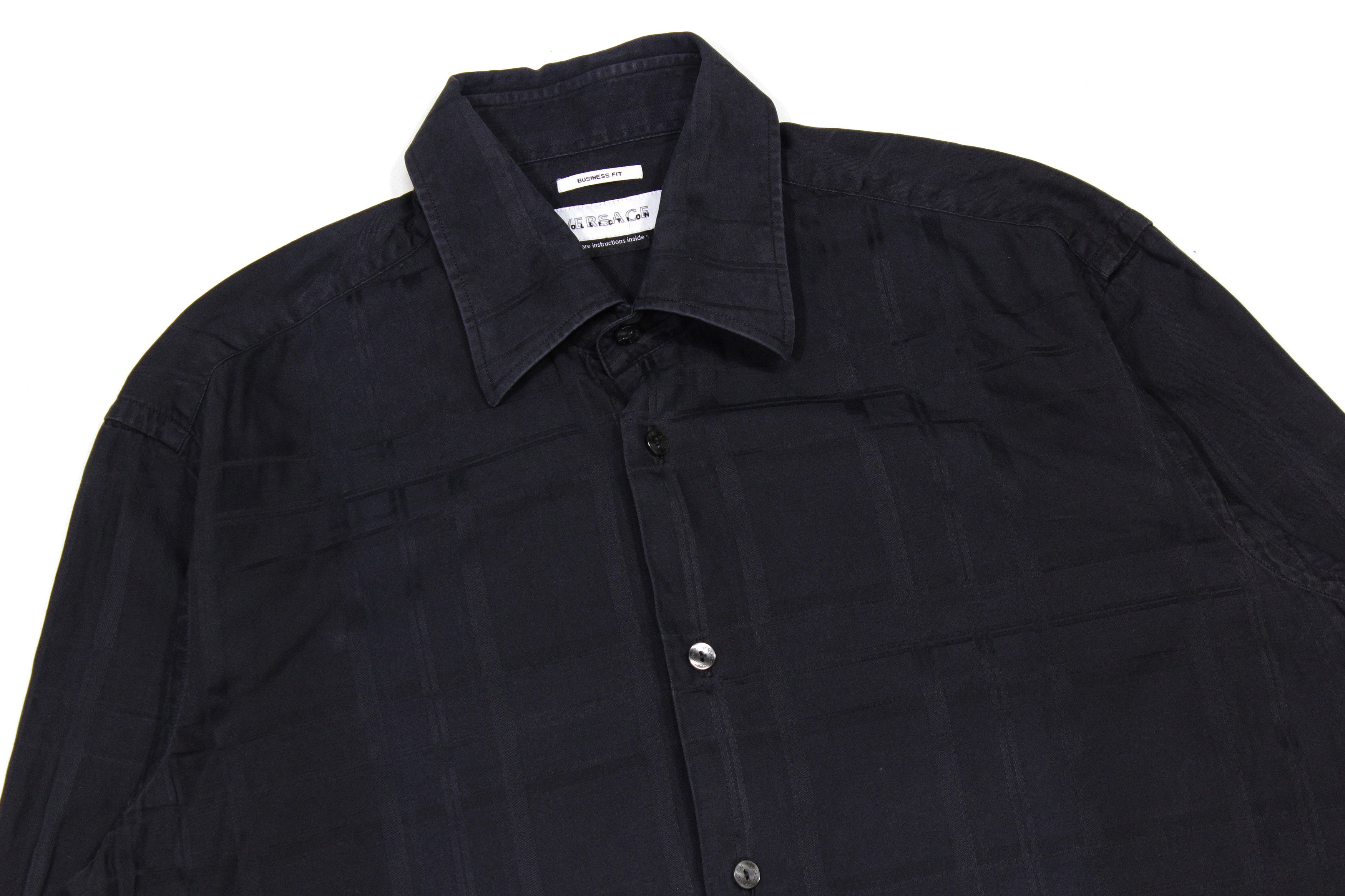 Versace Plaid Cufflinks Shirt Business Fit Size US L / EU 52-54 / 3 - 3 Thumbnail