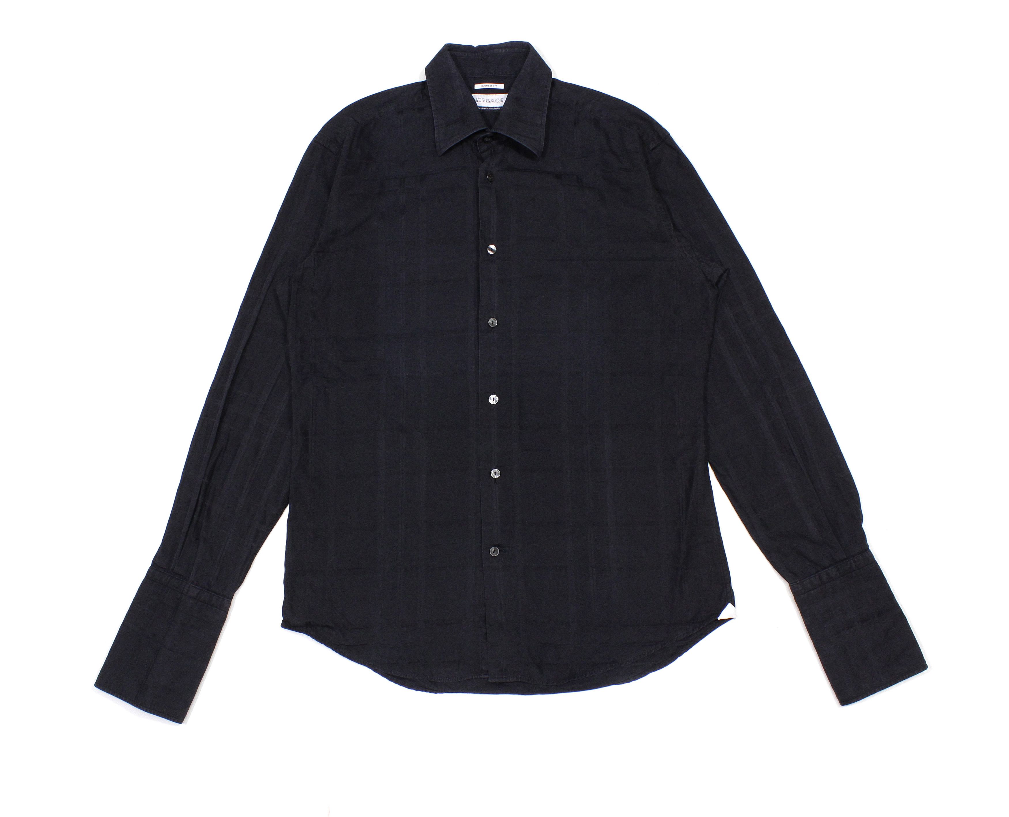 Versace Plaid Cufflinks Shirt Business Fit Size US L / EU 52-54 / 3 - 1 Thumbnail