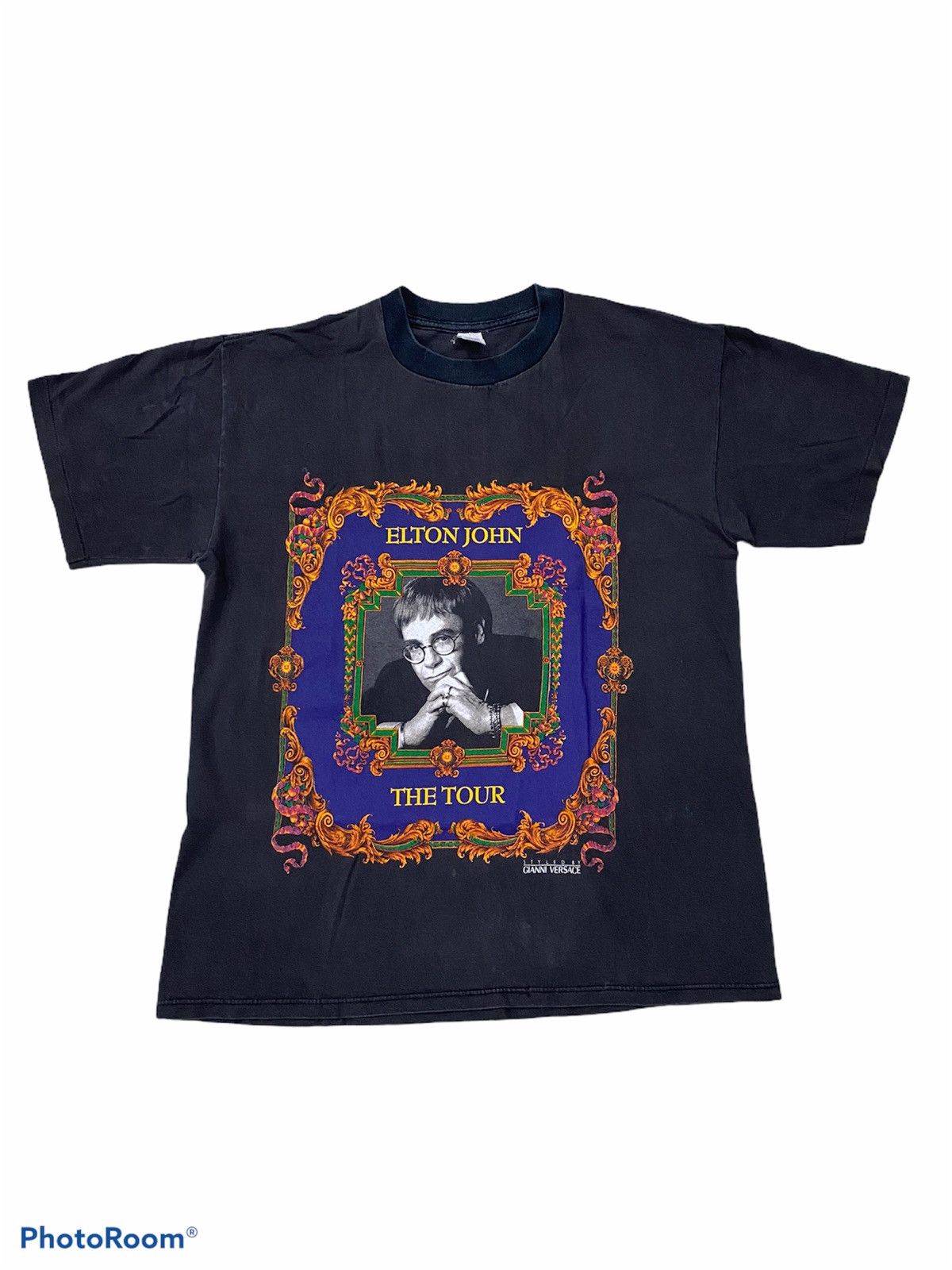 Elton John 1992-1993 tour tee styled by Gianni Versace