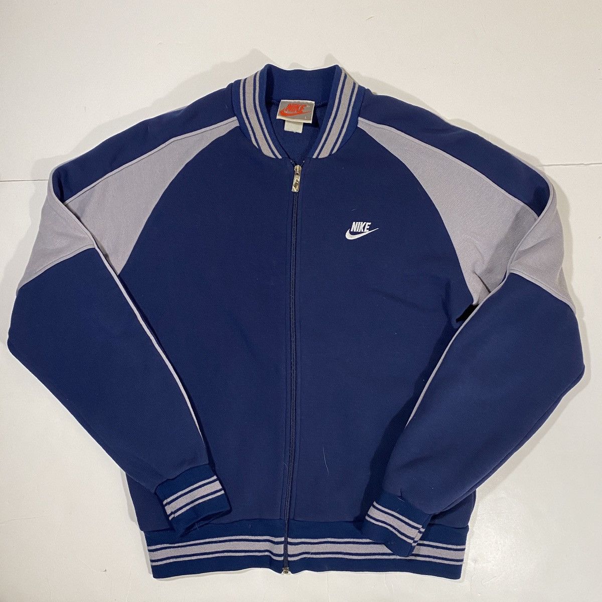 Nike × Vintage 90’s Nike Track Zip Jacket Size US L / EU 52-54 / 3 - 1 Thumbnail