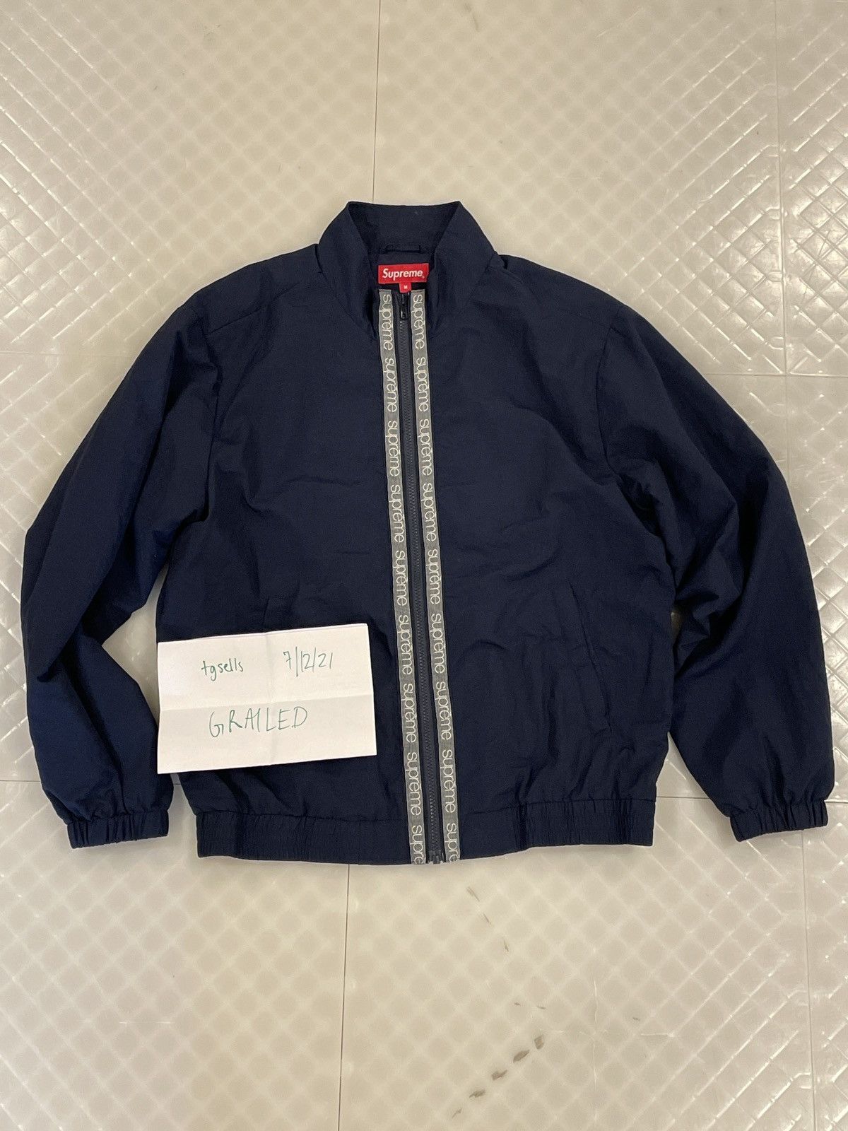 Supreme classic logo taping track jacket hotsell
