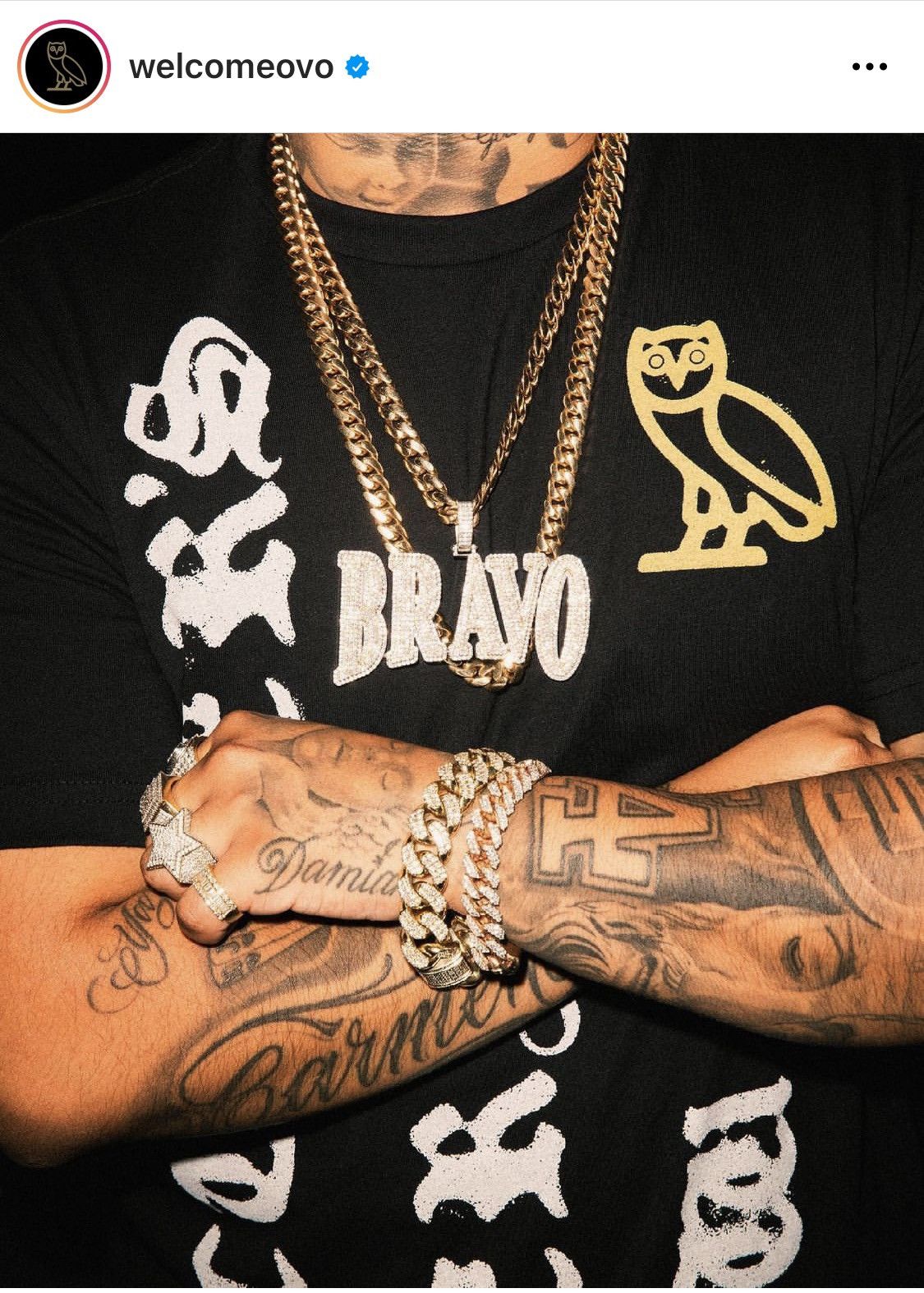 Drake × October's Very Own OVO SKULL DICE HANDS T-SHIRT GREY Size US L / EU 52-54 / 3 - 3 Thumbnail