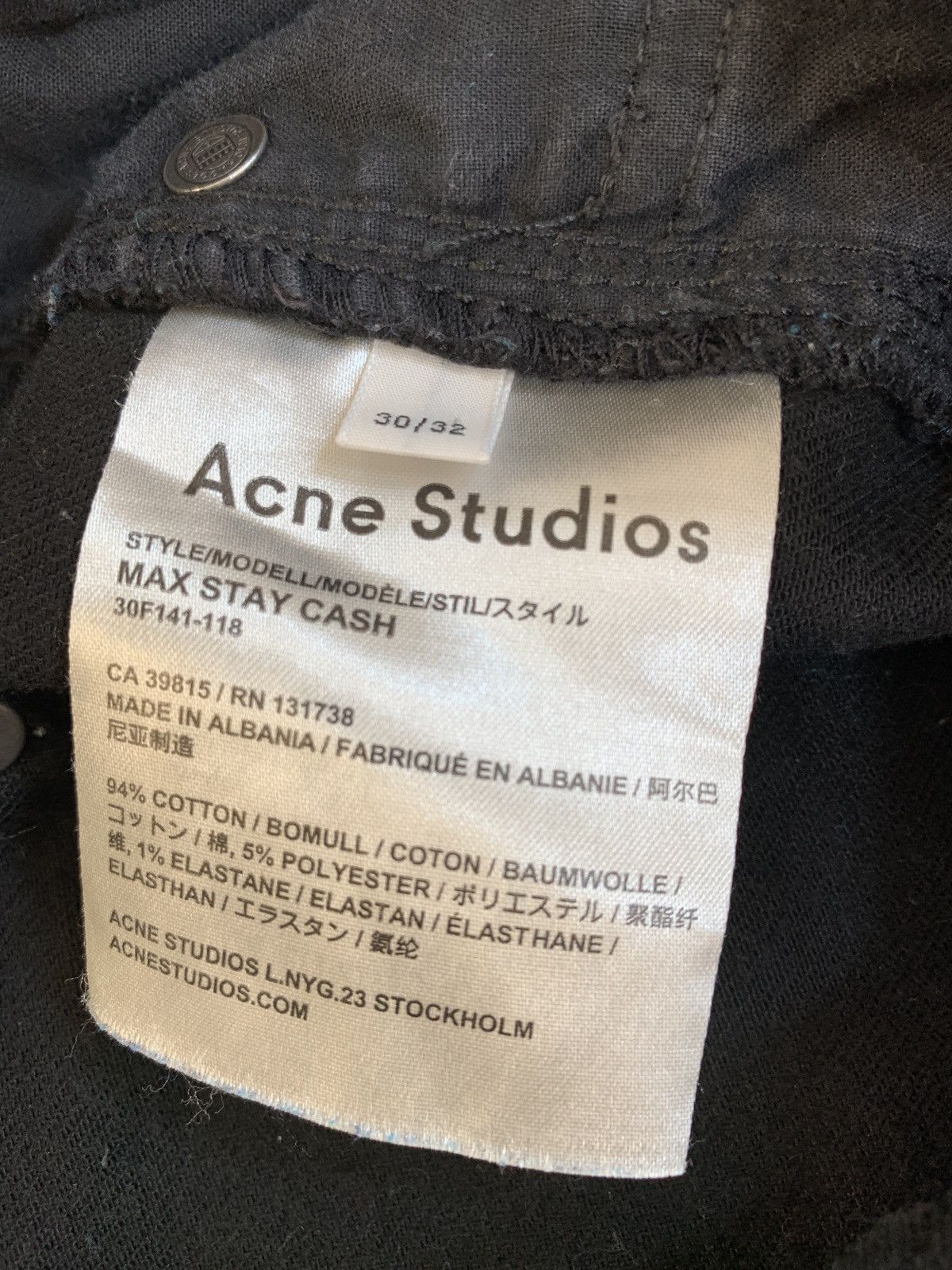 Acne Studios Max Stay Cash Size US 30 / EU 46 - 3 Thumbnail