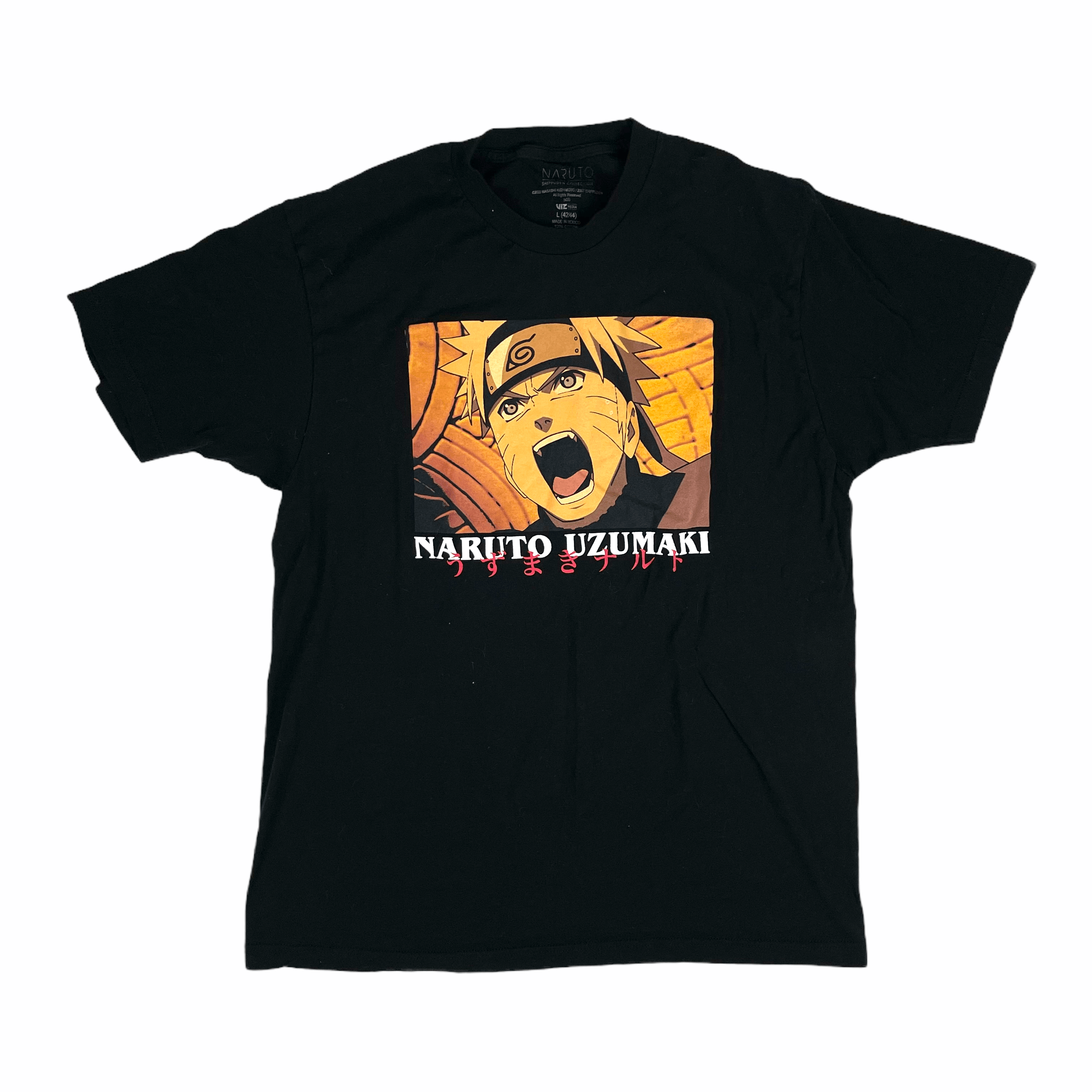 Cartoon Network Naruto Uzumaki Shippuden Black Anime Tee Shirt Size L ...