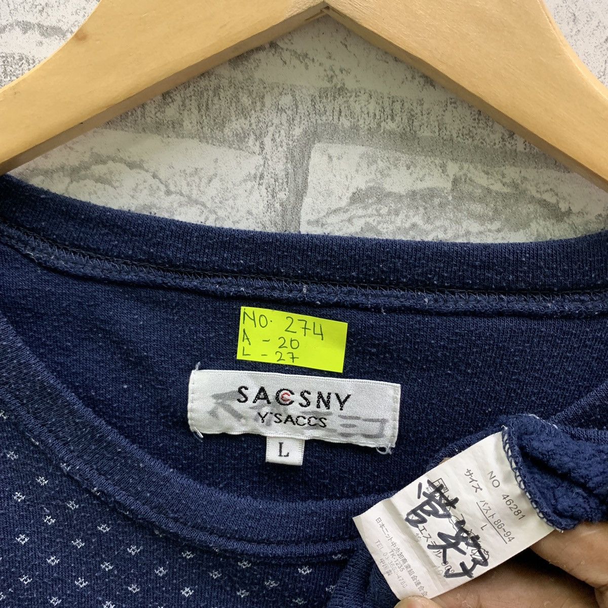 Yohji Yamamoto Vintage Sacsny Y’saccs By Yohji Yamamoto Long Sleeve T-shirt Size L / US 10 / IT 46 - 6 Thumbnail