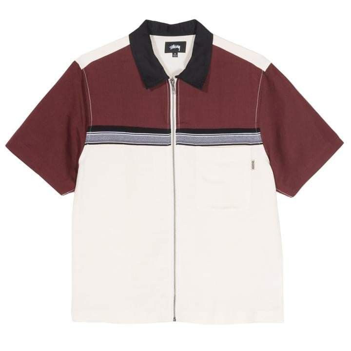 Stussy STUSSY COLOR BLOCK ZIP WORK SHIRT | Grailed