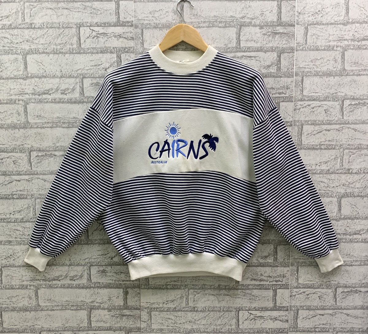 Vintage Vintage 90s Cairns Australia Striped Sweatshirts Size US S / EU 44-46 / 1 - 1 Thumbnail
