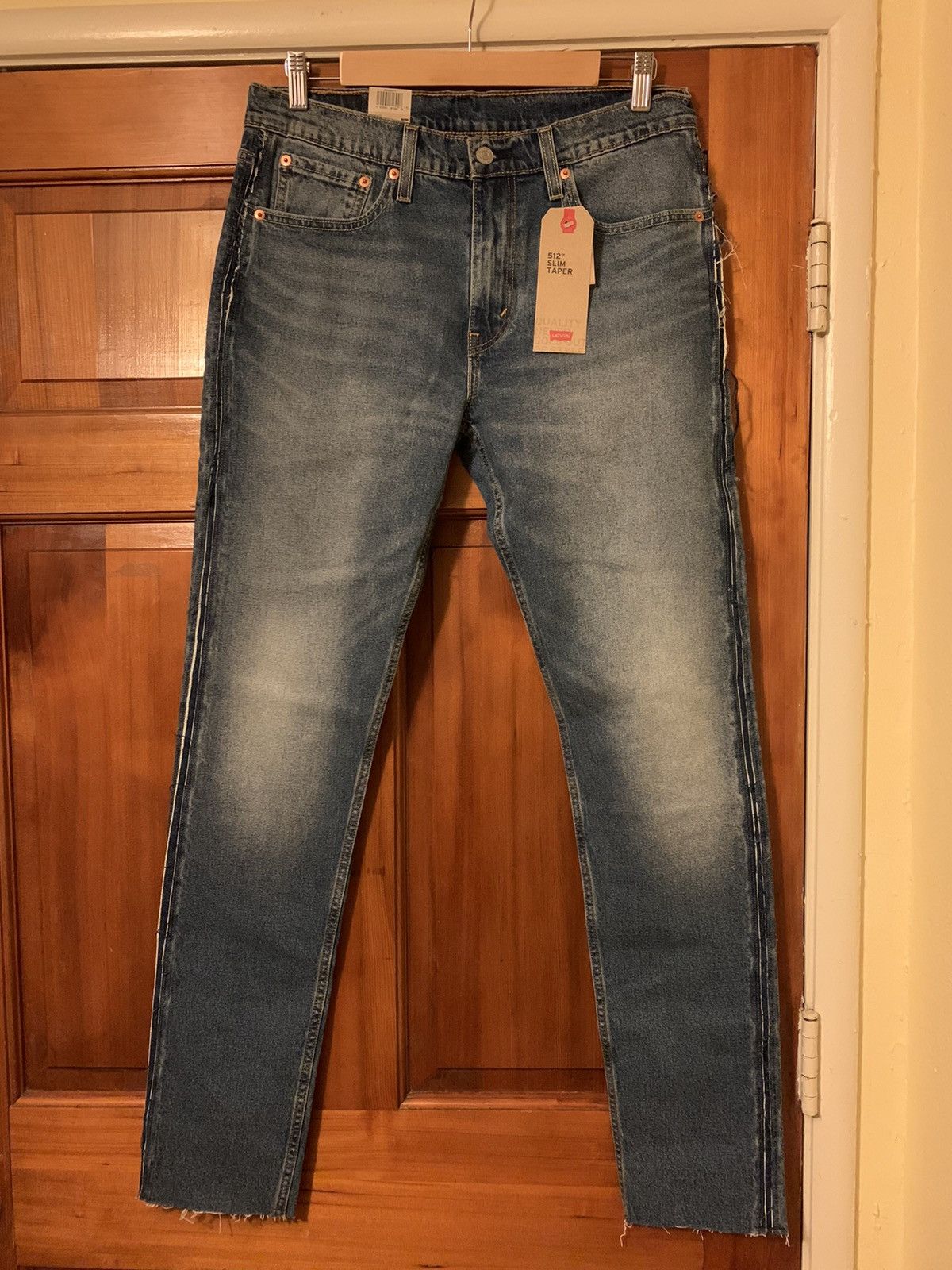 Levi's × Levi's Vintage Clothing *RARE* New Levi’s 512 Slim Taper Raw Hem Denim Jeans 32 x 34 Size US 32 / EU 48 - 1 Thumbnail