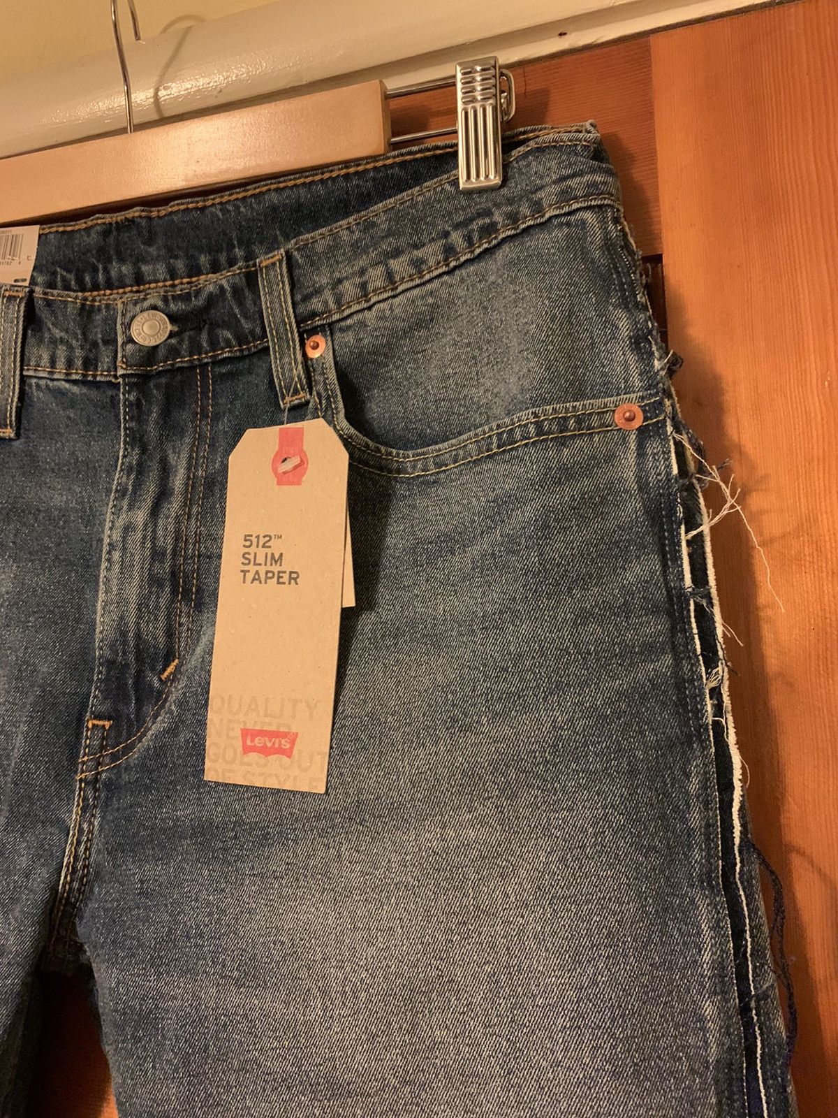 Levi's × Levi's Vintage Clothing *RARE* New Levi’s 512 Slim Taper Raw Hem Denim Jeans 32 x 34 Size US 32 / EU 48 - 3 Thumbnail