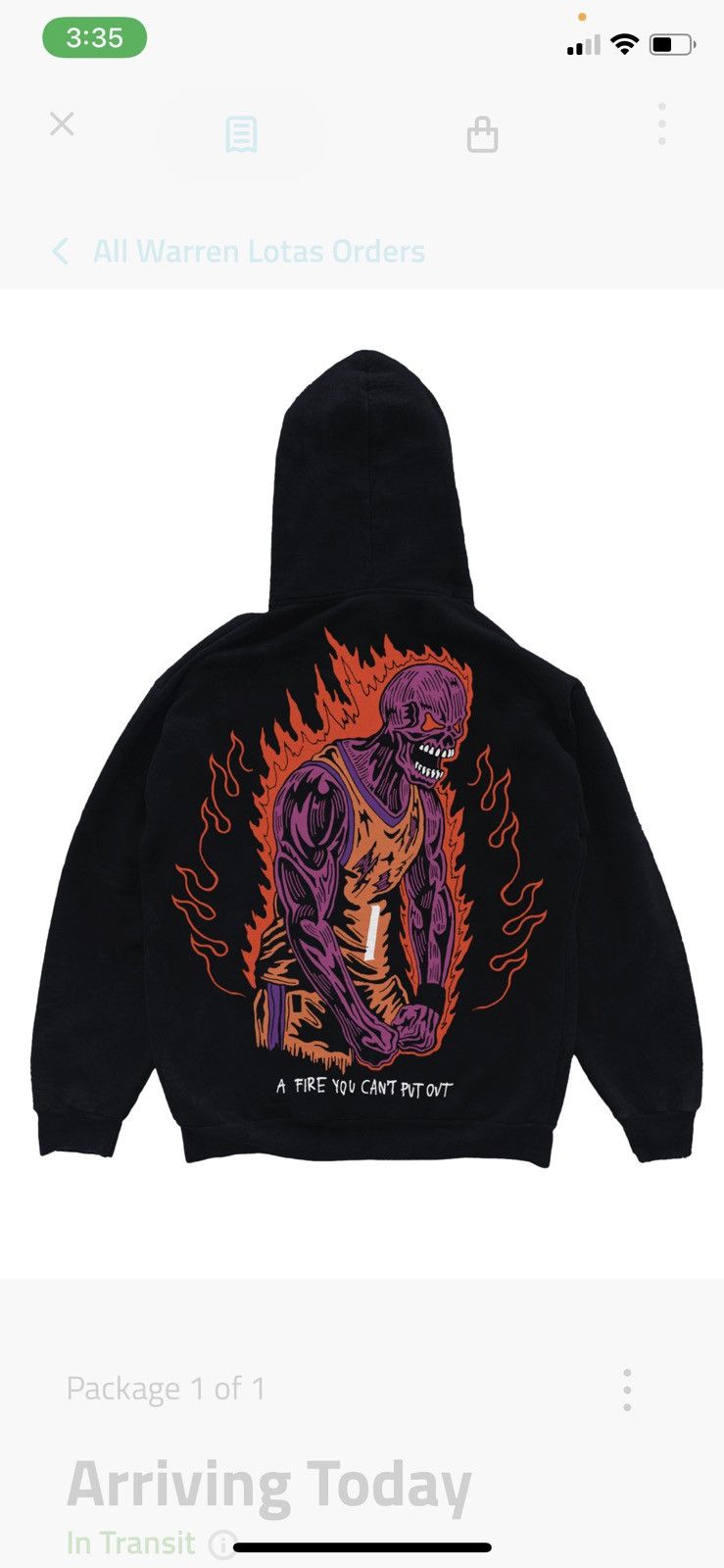 Warren Lotas Warren Lotas A Fire You Can't Put Out Hoodie | Grailed