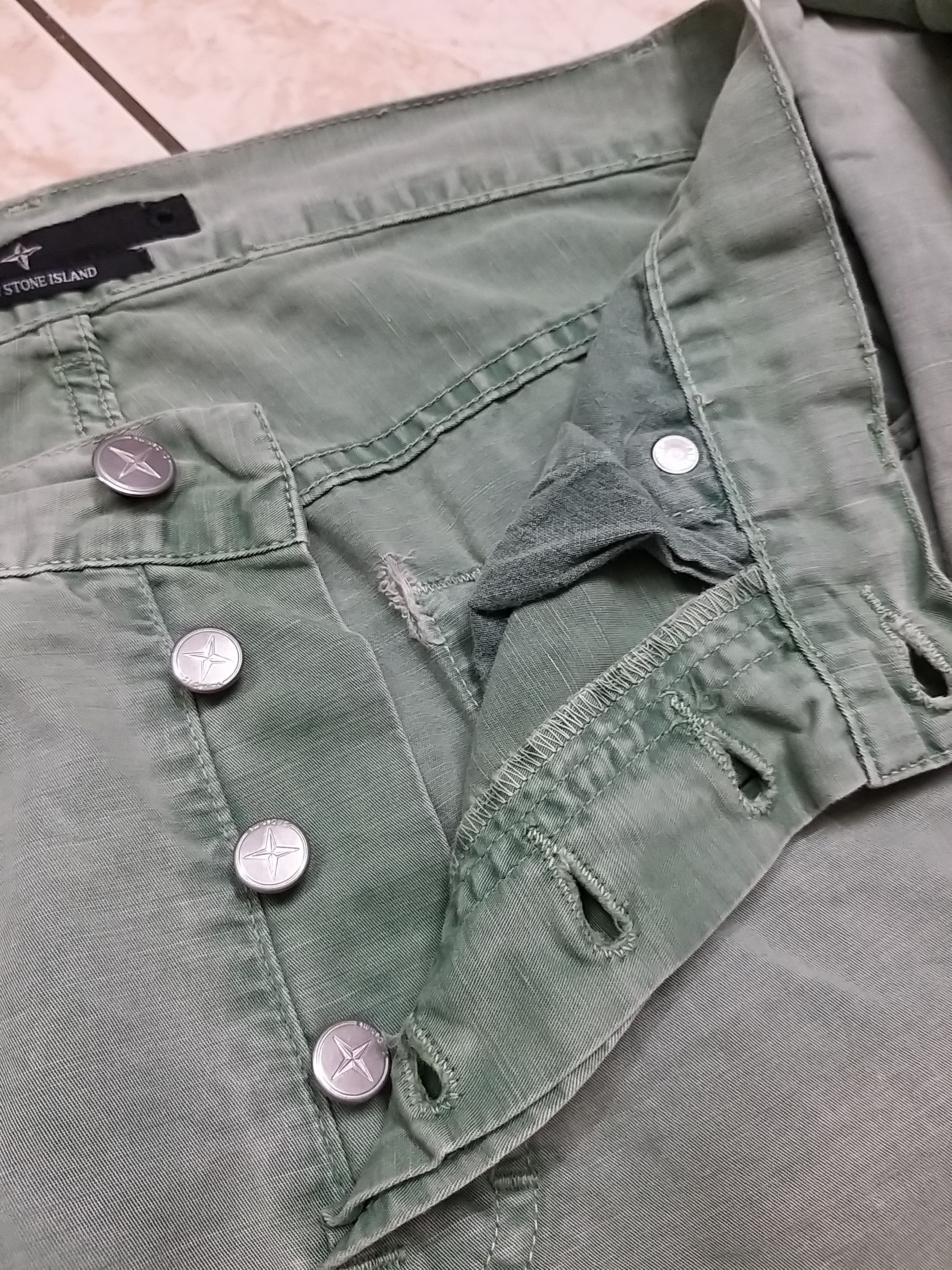Stone Island VINTAGE STONE ISLAND S.I DISTRESSED COTON PANT Size US 31 - 5 Thumbnail