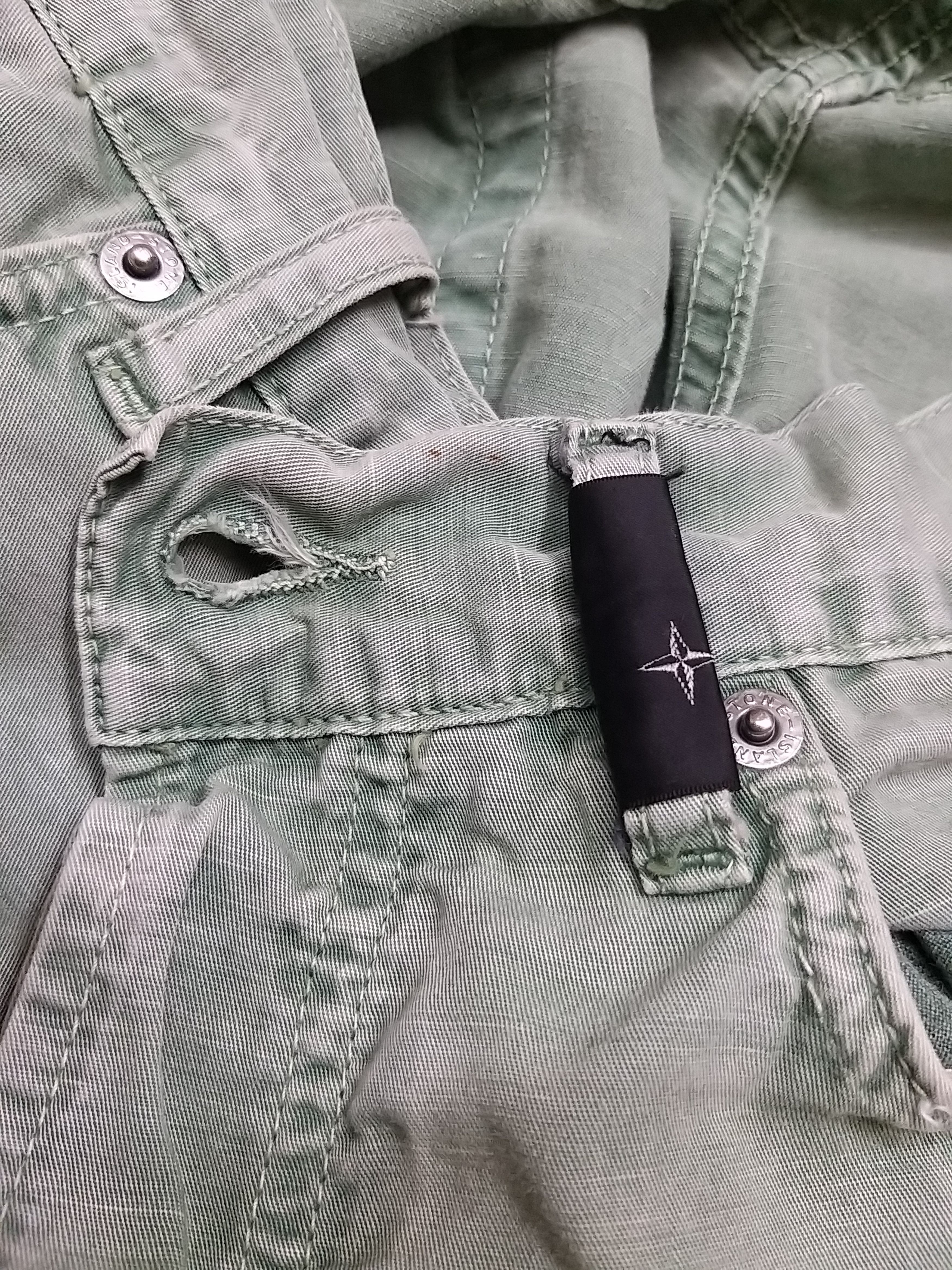 Stone Island VINTAGE STONE ISLAND S.I DISTRESSED COTON PANT Size US 31 - 8 Thumbnail