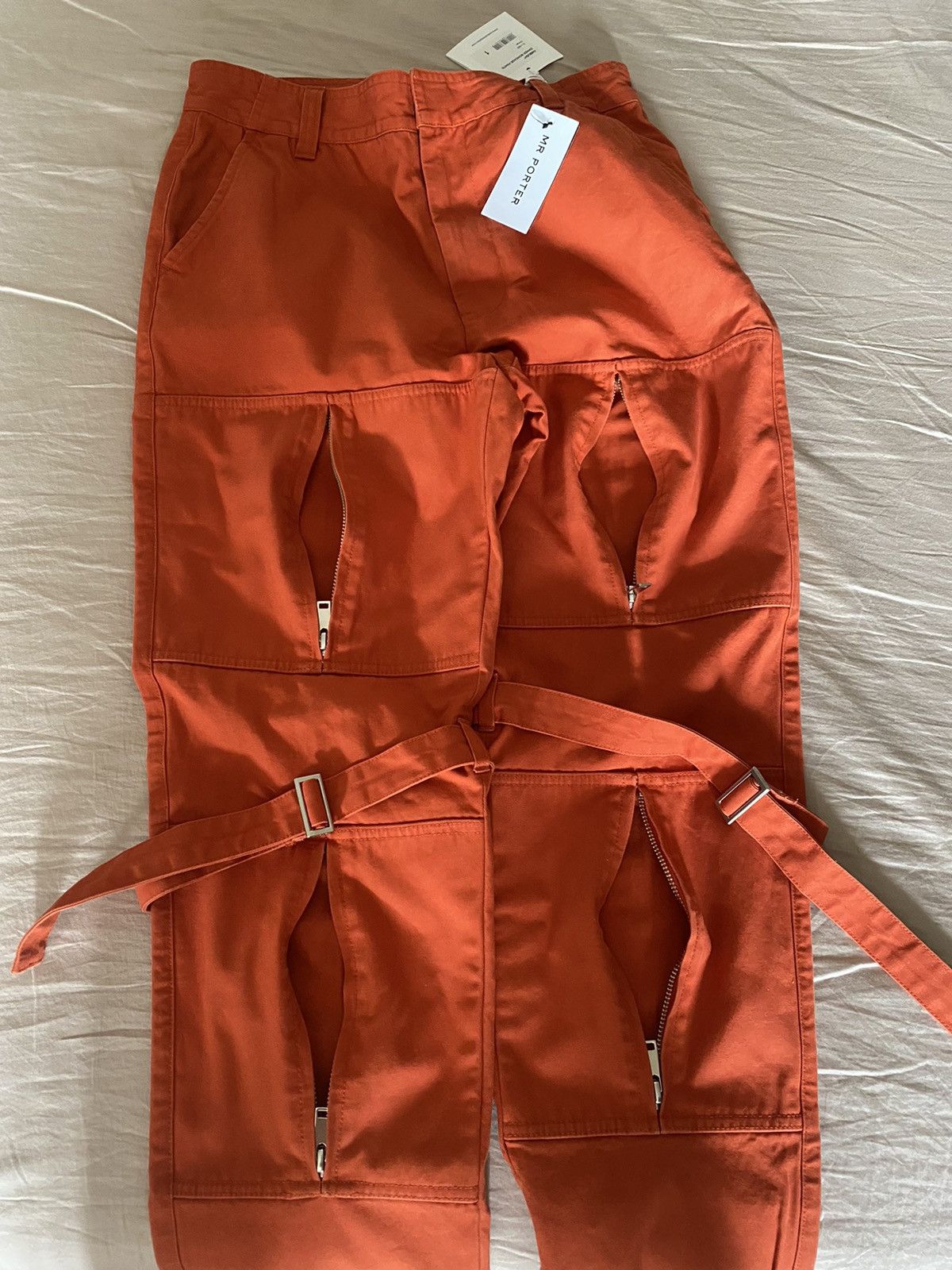 Ambush Design Ambush orange tapered cotton-canvas trousers Size US 31 - 7 Thumbnail