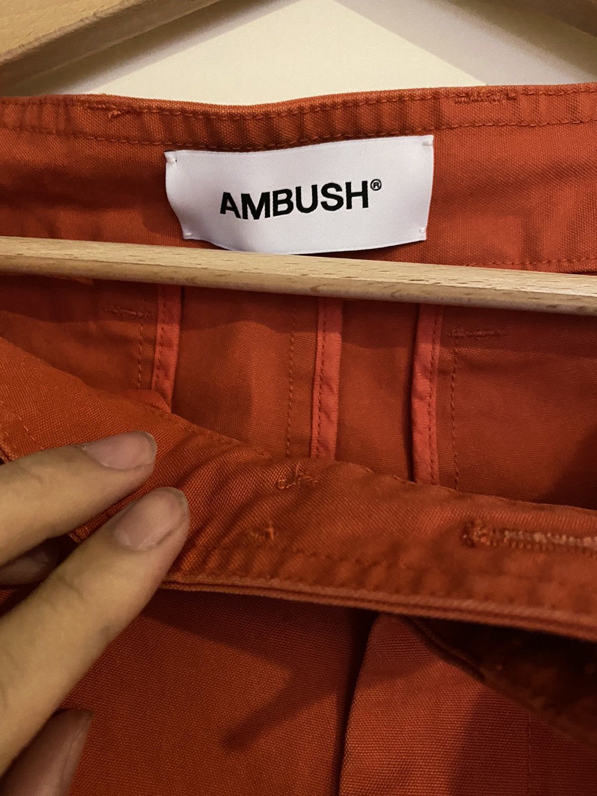 Ambush Design Ambush orange tapered cotton-canvas trousers Size US 31 - 3 Thumbnail