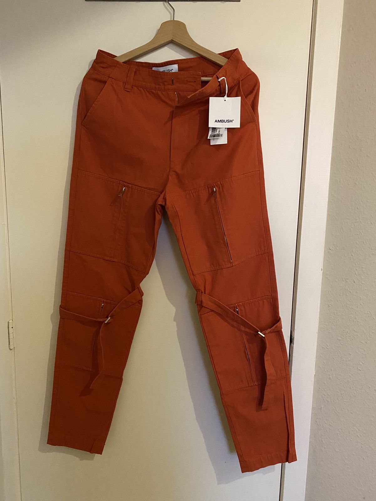 Ambush Design Ambush orange tapered cotton-canvas trousers Size US 31 - 2 Thumbnail