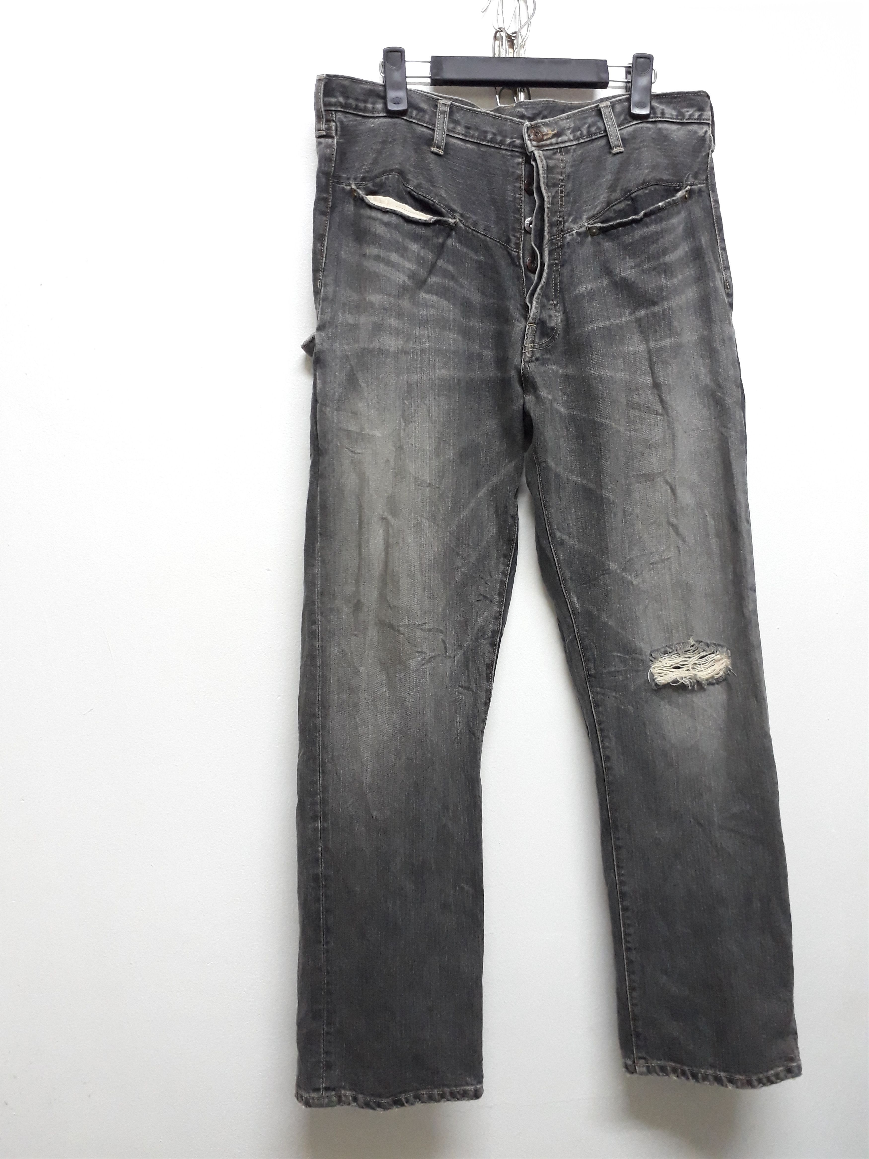 Japanese Brand 💥SIFURY Japanese Brand Stonewash Ripped Denim Pants Size US 35 - 3 Thumbnail