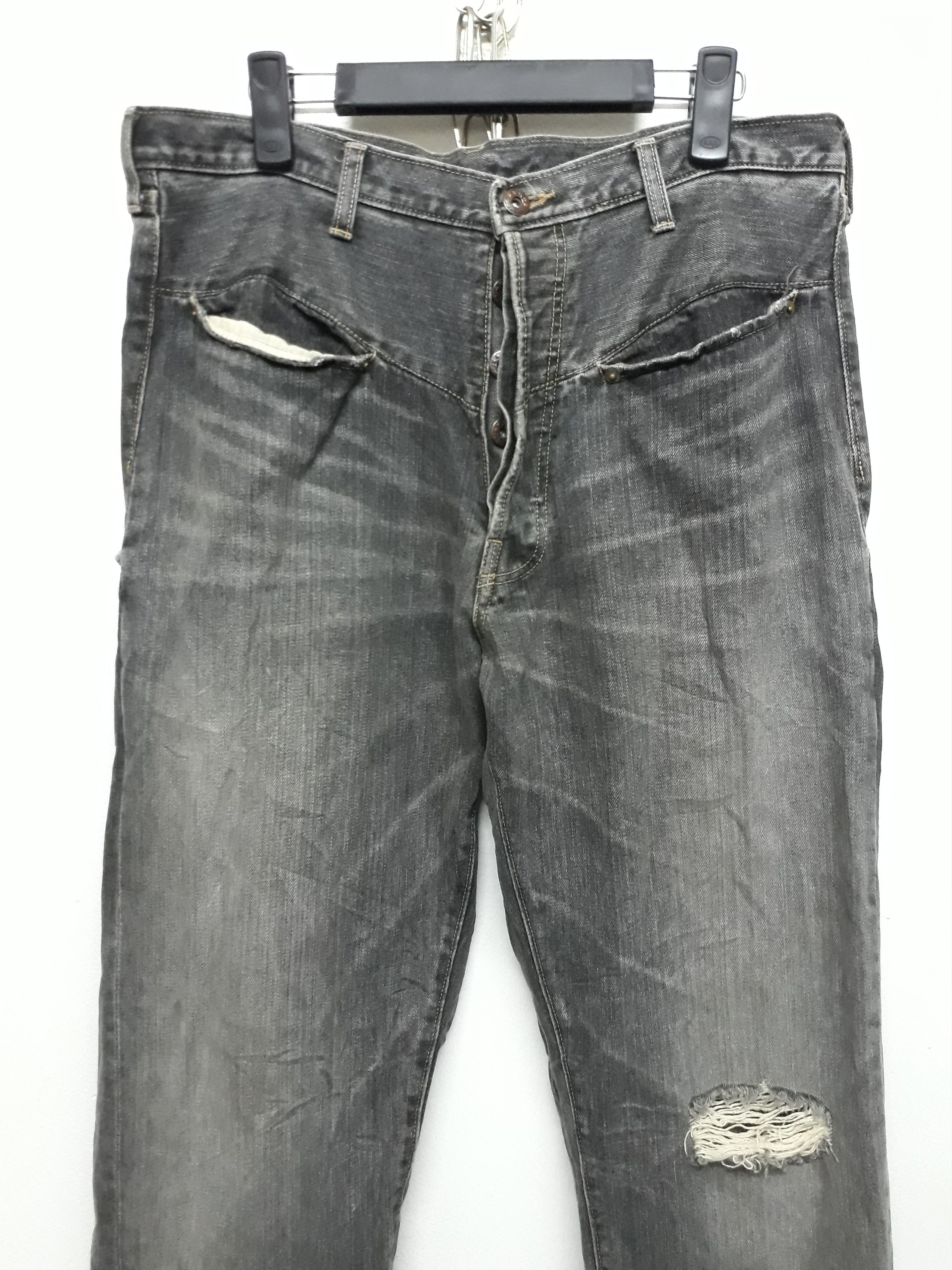 Japanese Brand 💥SIFURY Japanese Brand Stonewash Ripped Denim Pants Size US 35 - 4 Thumbnail