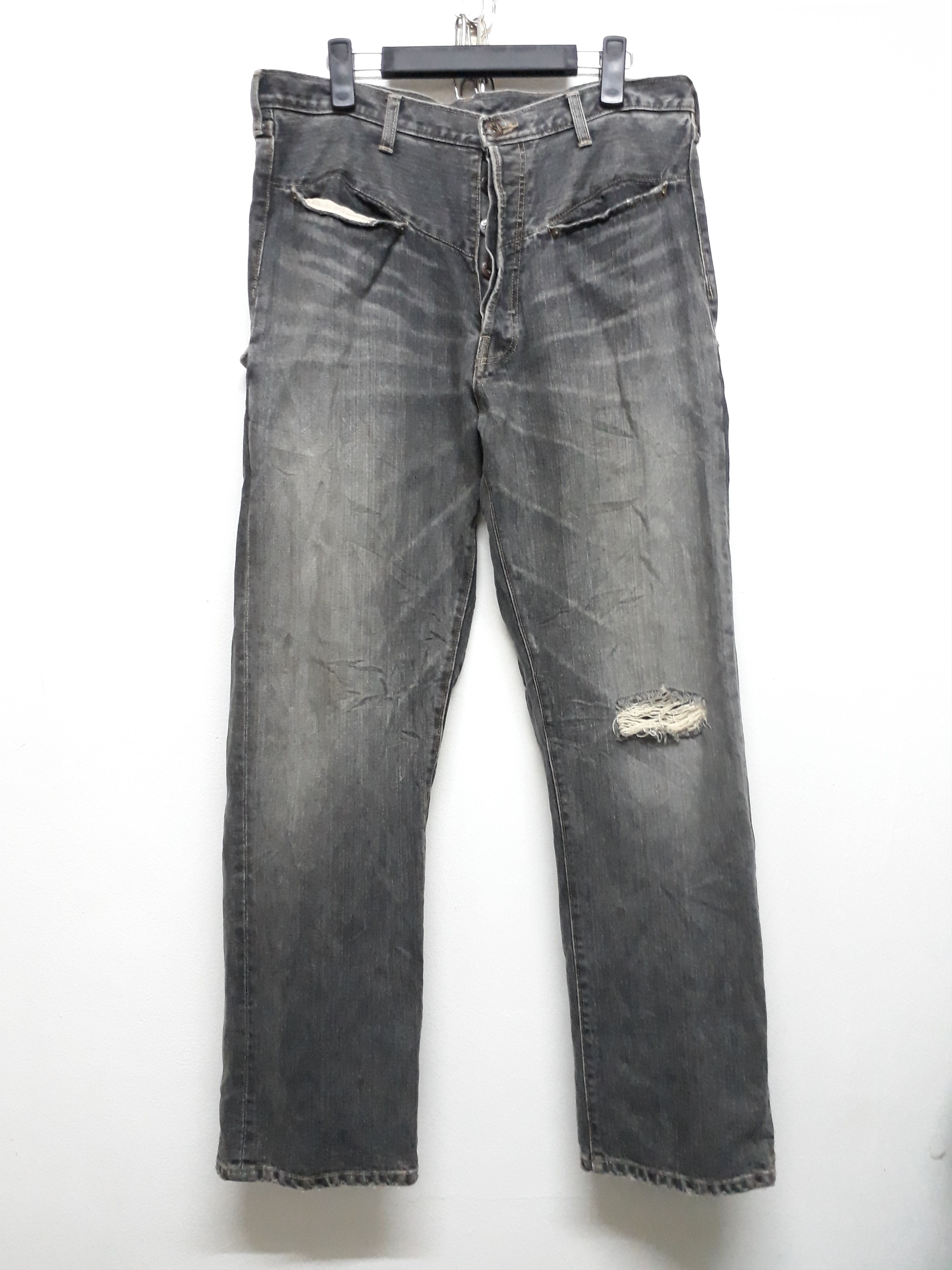 Japanese Brand 💥SIFURY Japanese Brand Stonewash Ripped Denim Pants Size US 35 - 1 Thumbnail