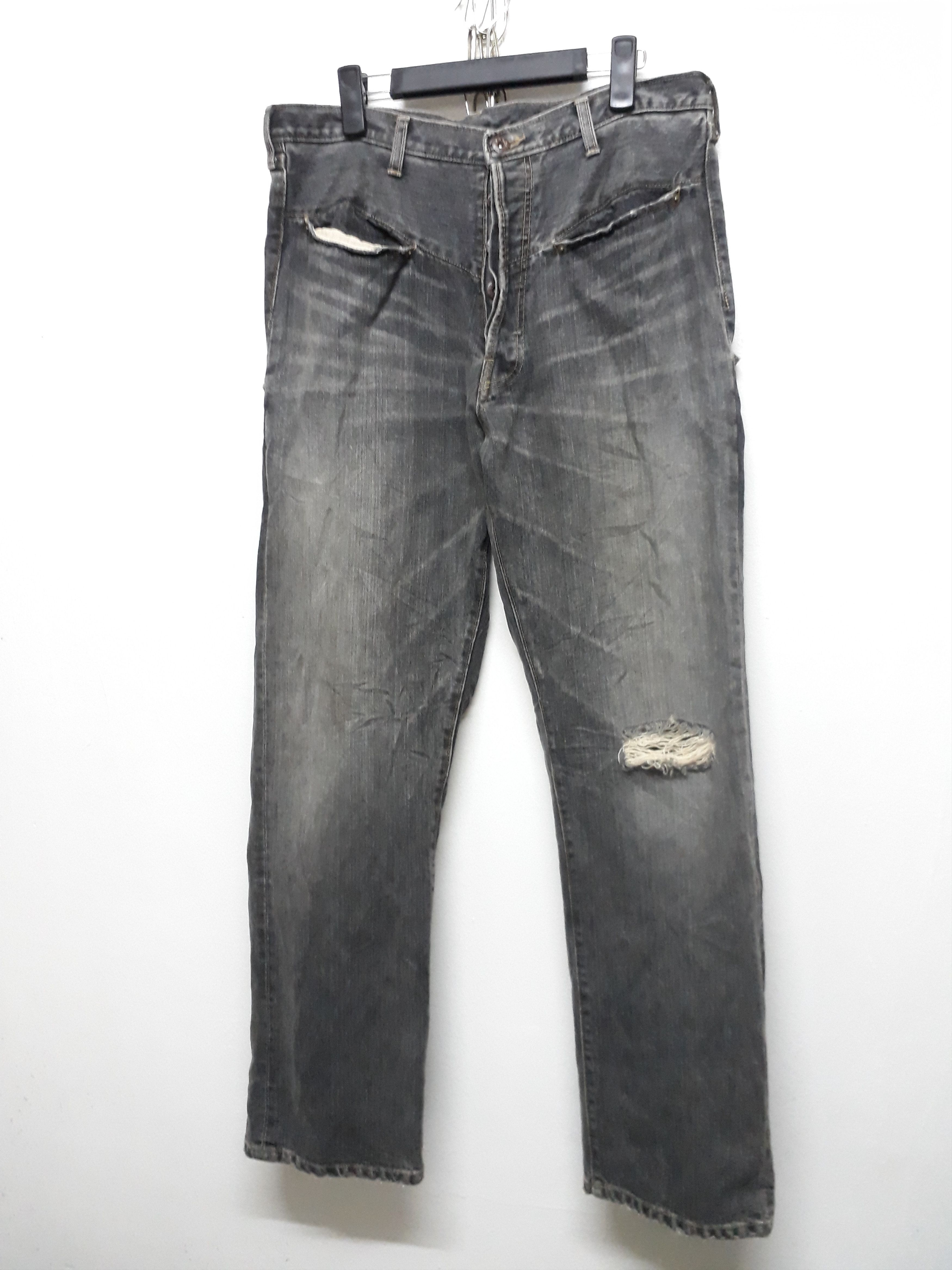 Japanese Brand 💥SIFURY Japanese Brand Stonewash Ripped Denim Pants Size US 35 - 2 Thumbnail