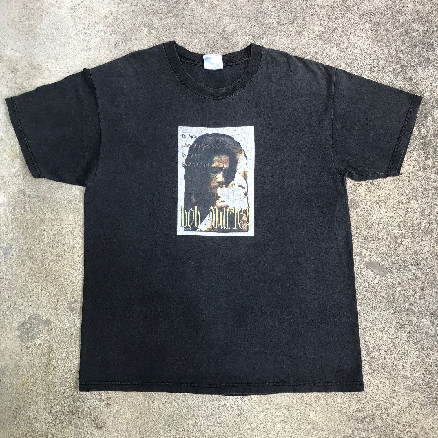 Band Tees Vintage 90s Bob Marley Reggae Lion Marihuana Rootz Tee Faded Size US L / EU 52-54 / 3 - 1 Thumbnail