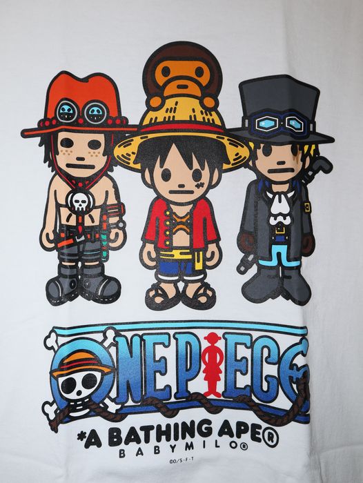 BAPE One Piece Luffy & Chopper X Milo Tee White Men's - US