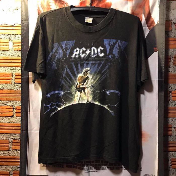 Vintage Angus Young AC/DC Guitarist Band Tee 90s | Grailed