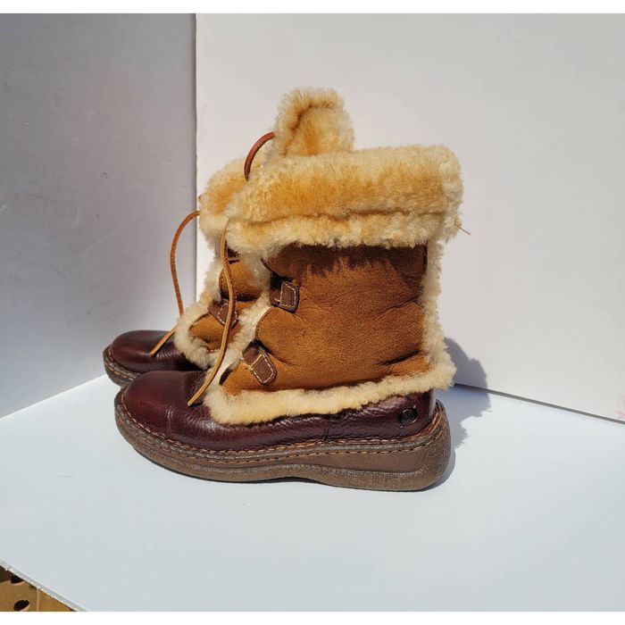 Born Born Shearling Filo Winter Boot Size 7 Brown Suede Leather | Grailed