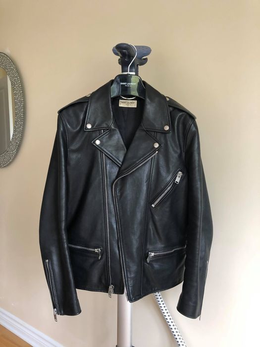 Saint laurent outlet leather jacket l17