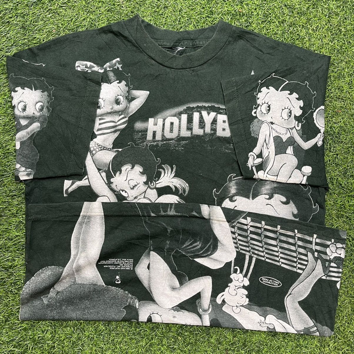 Cartoon Network × Vintage VINTAGE BETTY BOOP HOLYWOOD 1998 ALL OVER PRINT MOVIE TEES Size US L / EU 52-54 / 3 - 13 Thumbnail