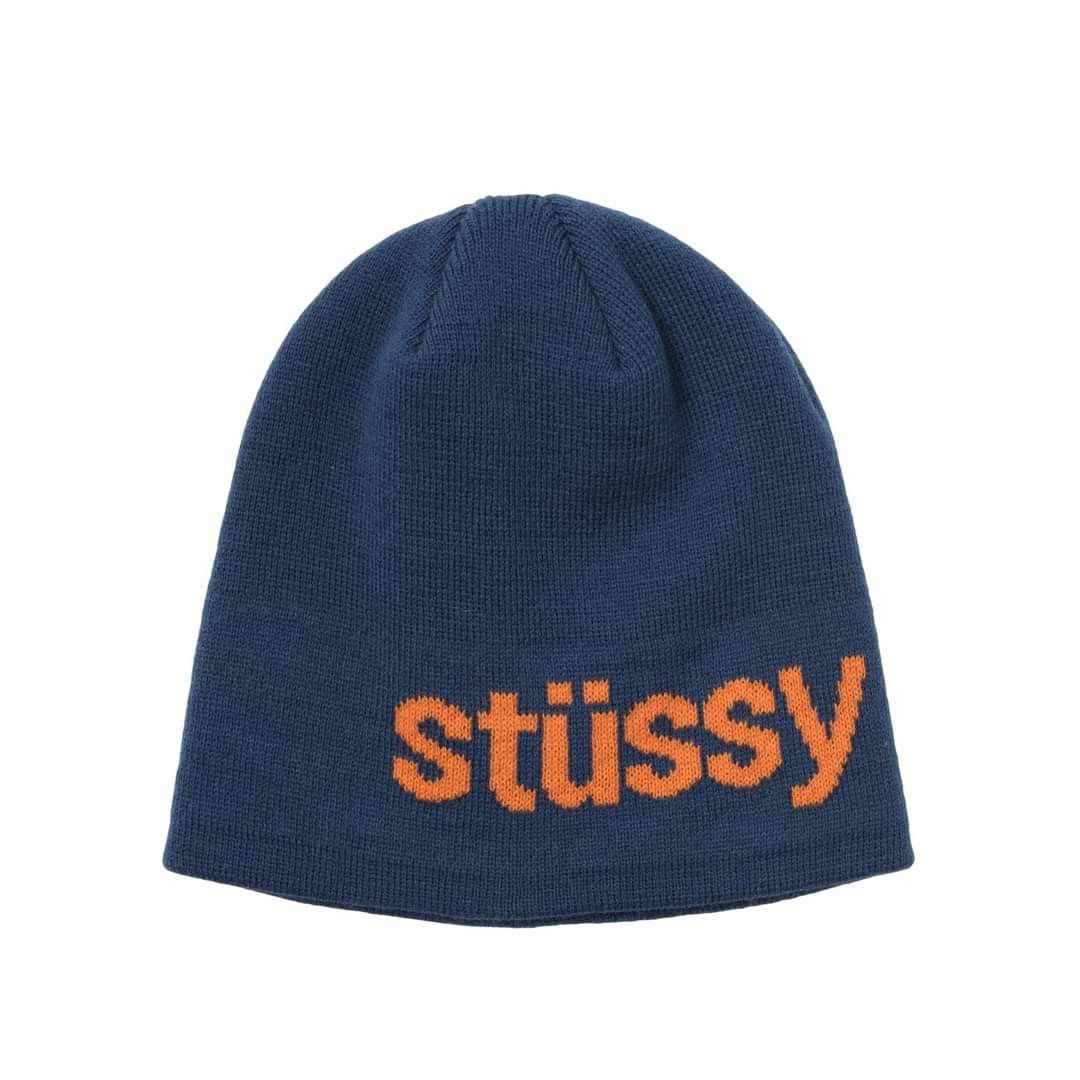 Streetwear × Stussy stussy helvetica jacquard beanie | Grailed