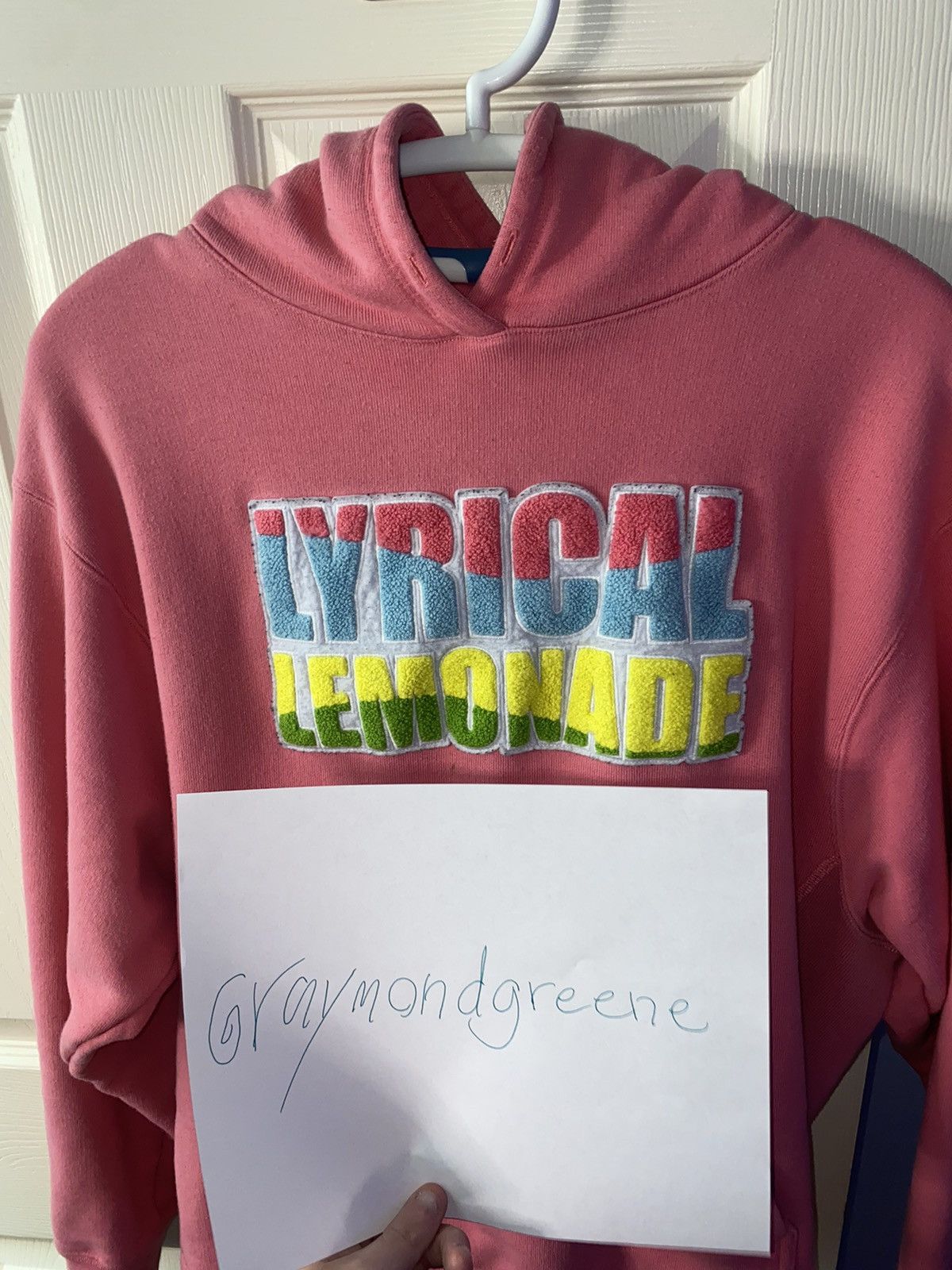 Jordan Brand Lyrical Lemonade Jordan Pink Chenille Hoodie Grailed