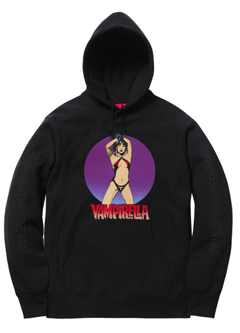Supreme Vampirella Hooded Sweatshirt Black Tops